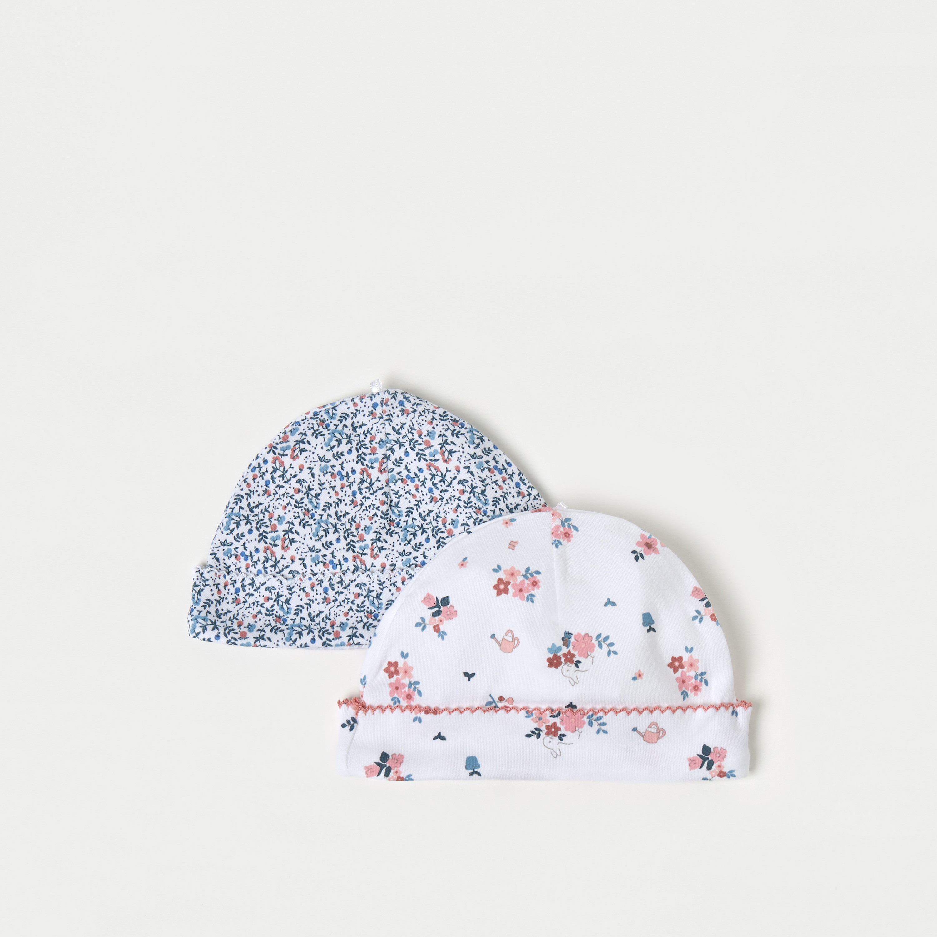 كاب بطبعات زهور من جونيورز - طقم من قطعتين-baby-girls-accessories-caps-image-1