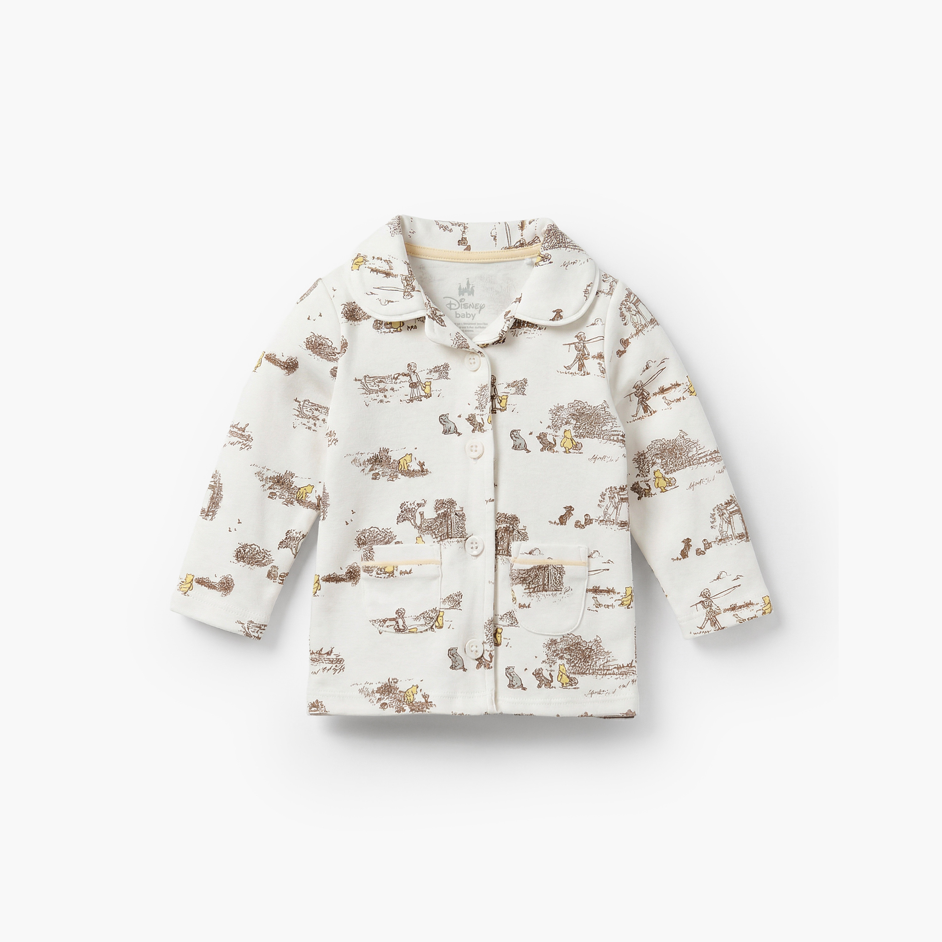 Disney Cotton Collared Long Sleeves Pyjama Set with Winnie the Pooh Print-baby-boys-clothing-nightwear-pyjamasets-image-3