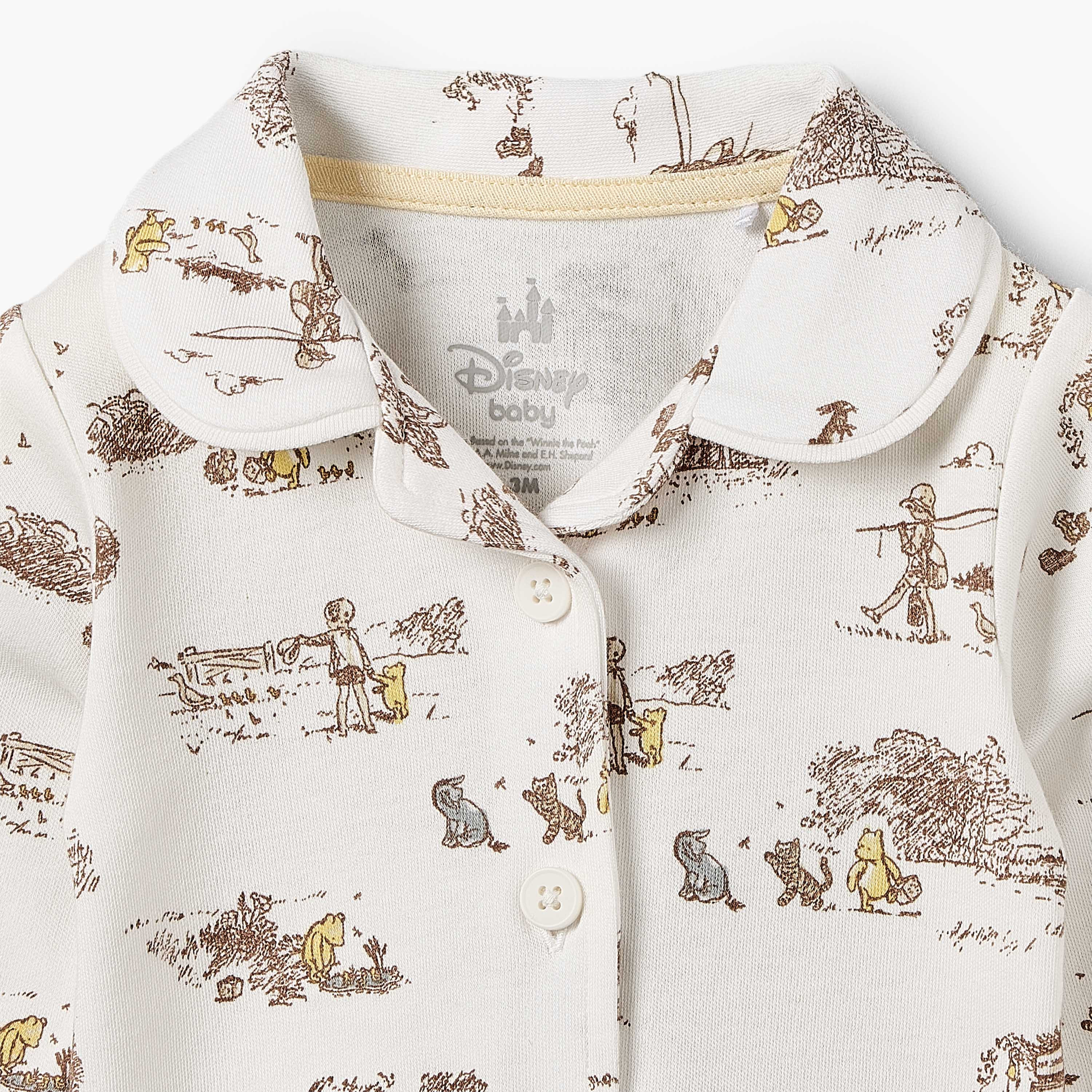 Disney Cotton Collared Long Sleeves Pyjama Set with Winnie the Pooh Print-baby-boys-clothing-nightwear-pyjamasets-image-5