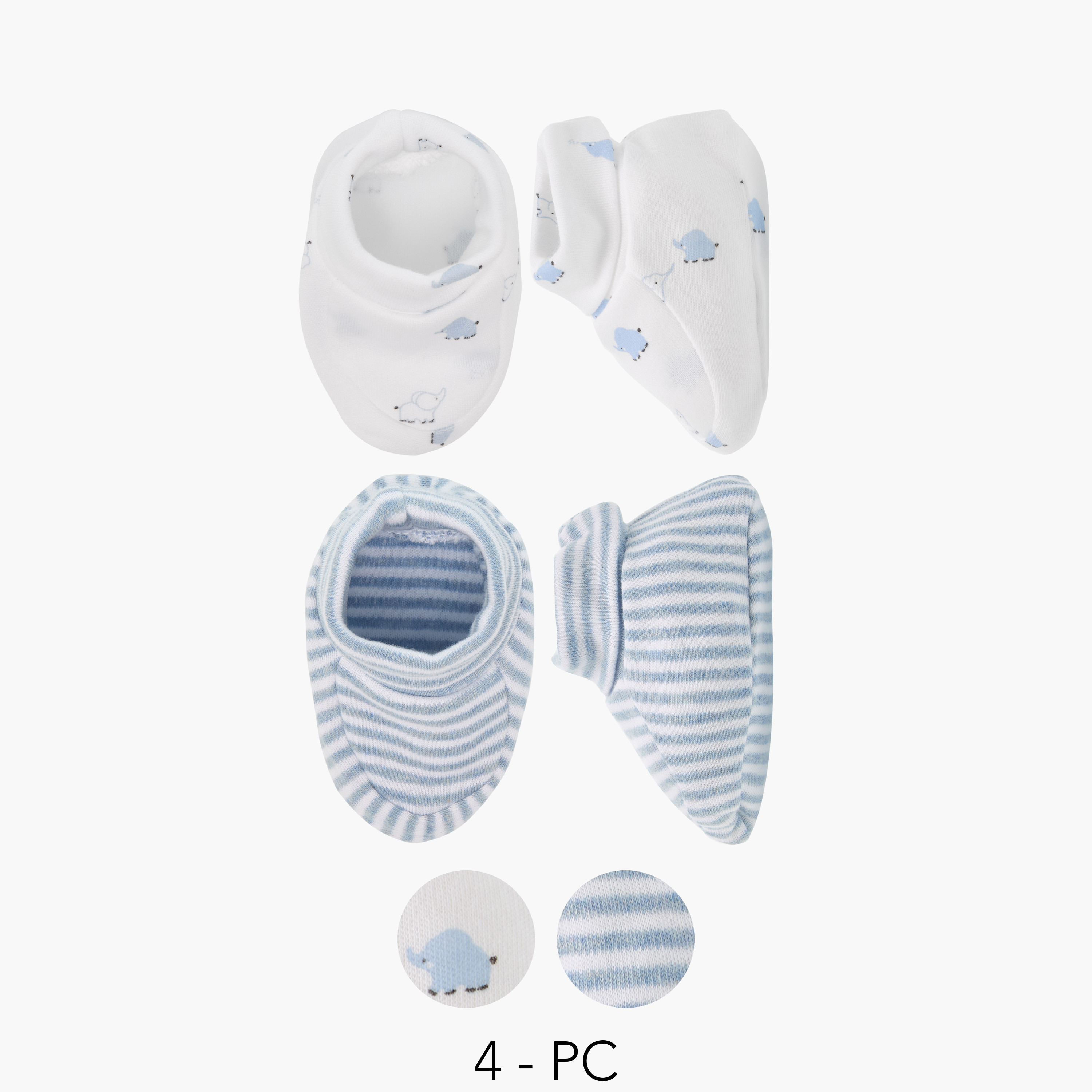 Juniors Printed Booties - Set of 2-baby-boys-shoes-booties-image-1