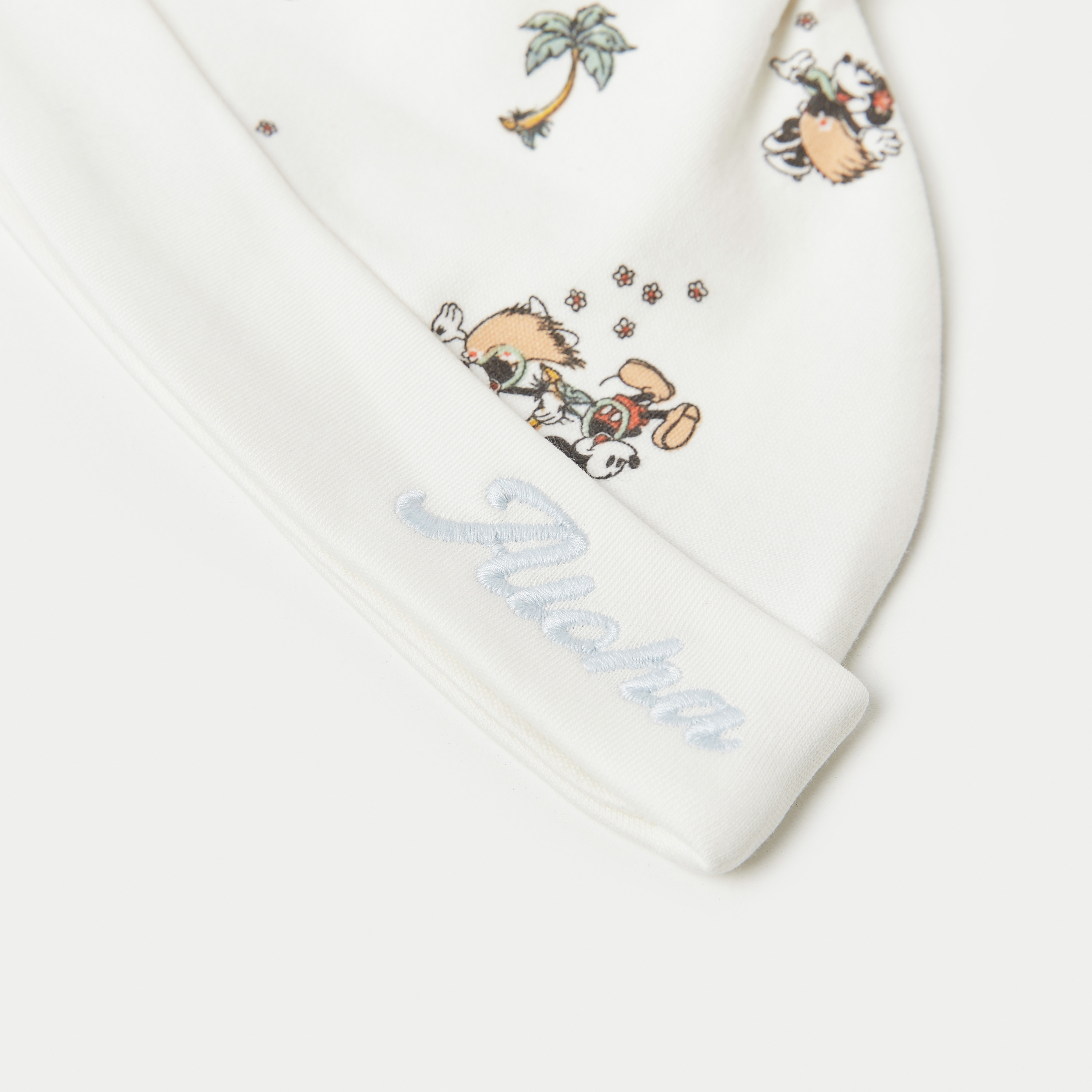 Disney Mickey and Minnie Mouse Print Beanie Cap with Knot Detail-baby-boys-accessories-caps-image-3