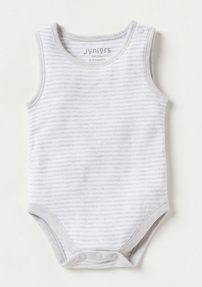 Juniors Assorted Sleeveless Bodysuit with Button Closure - Set of 2-Bodysuits-image-2