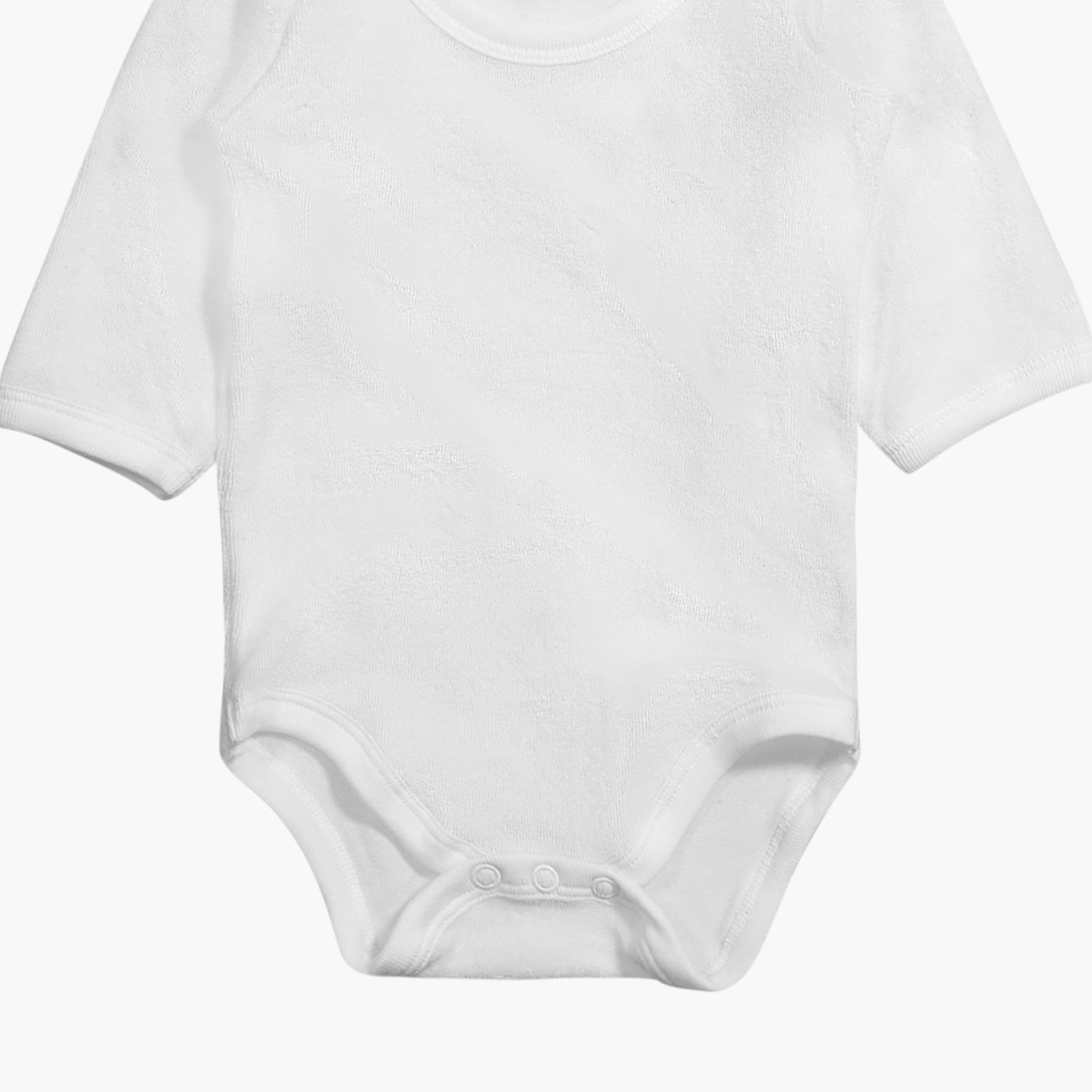 Juniors Solid Long Sleeves Bodysuit with Round Neck-baby-boys-clothing-bodysuits-image-2
