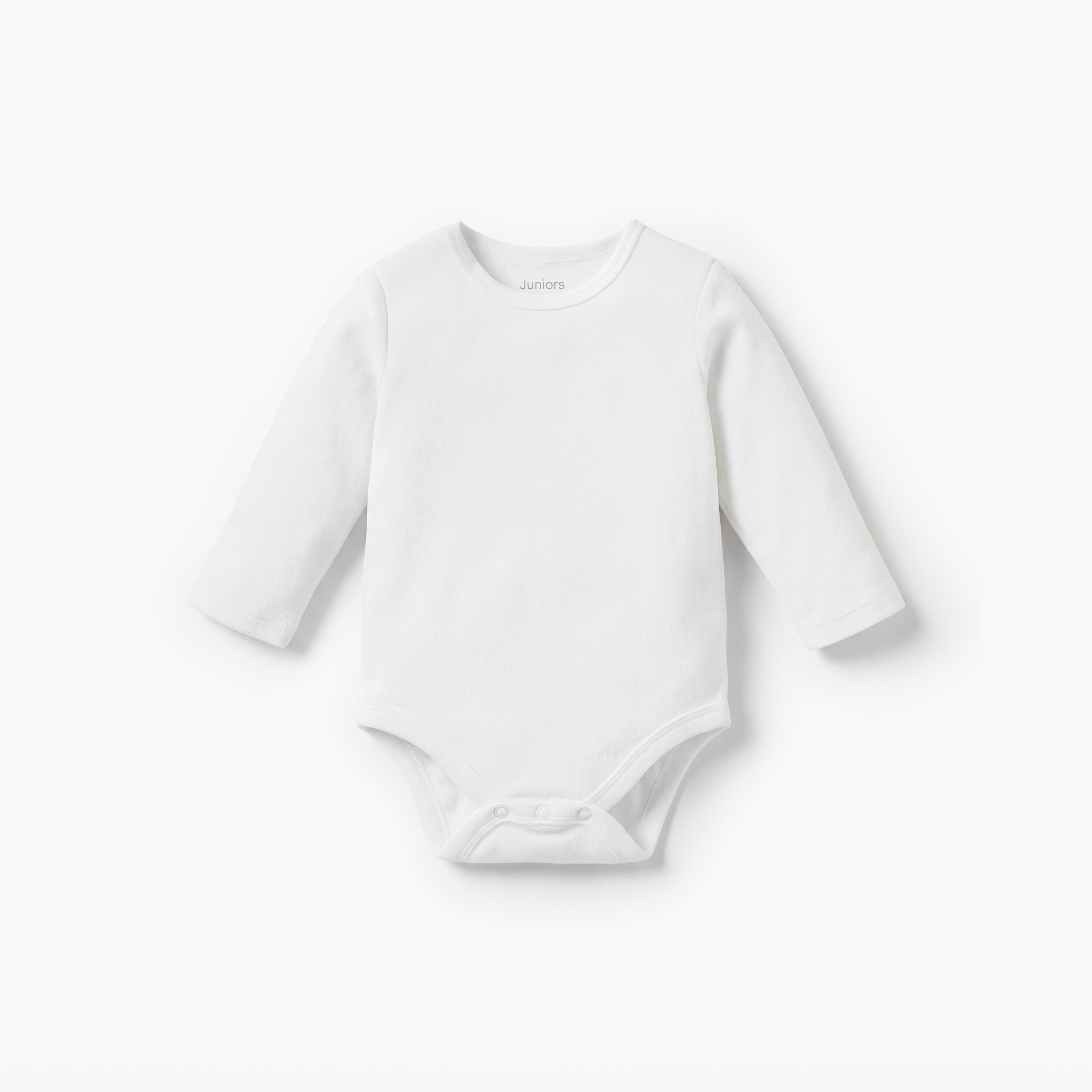 بودي سوت سادة بأكمام طويلة وياقة مستديرة من جونيورز-baby-boys-clothing-bodysuits-image-4