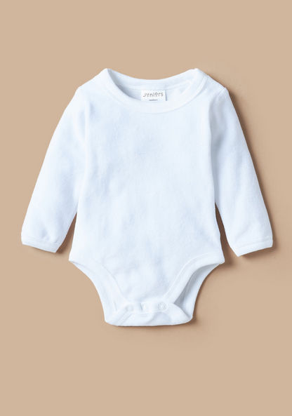 Juniors Solid Long Sleeves Bodysuit with Round Neck