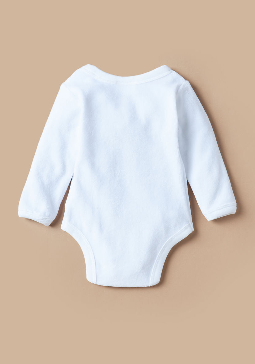 Juniors Solid Long Sleeves Bodysuit with Round Neck-Bodysuits-image-3