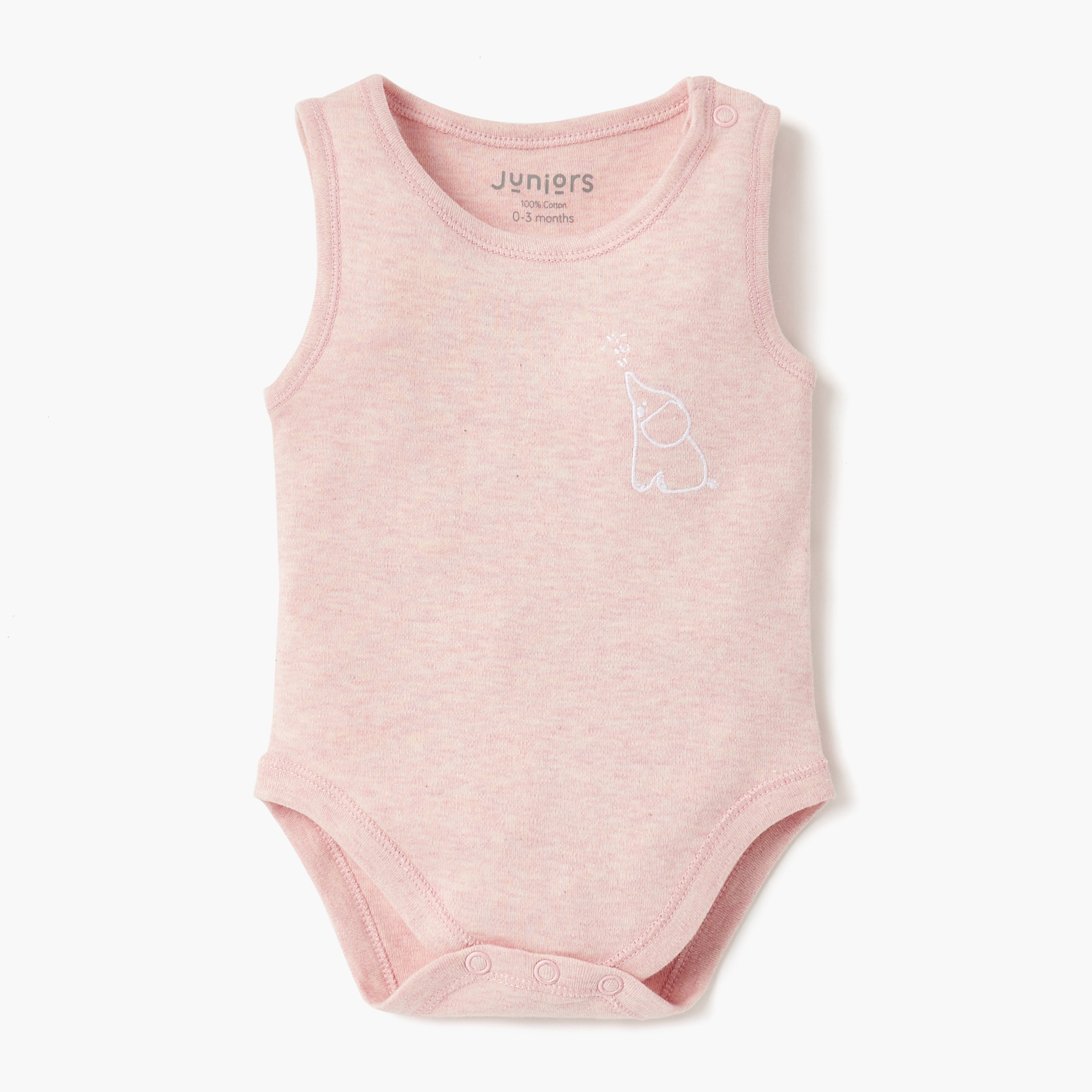Juniors Printed Sleeveless Bodysuit with Button Closure - Set of 2-baby-girls-clothing-bodysuits-image-2
