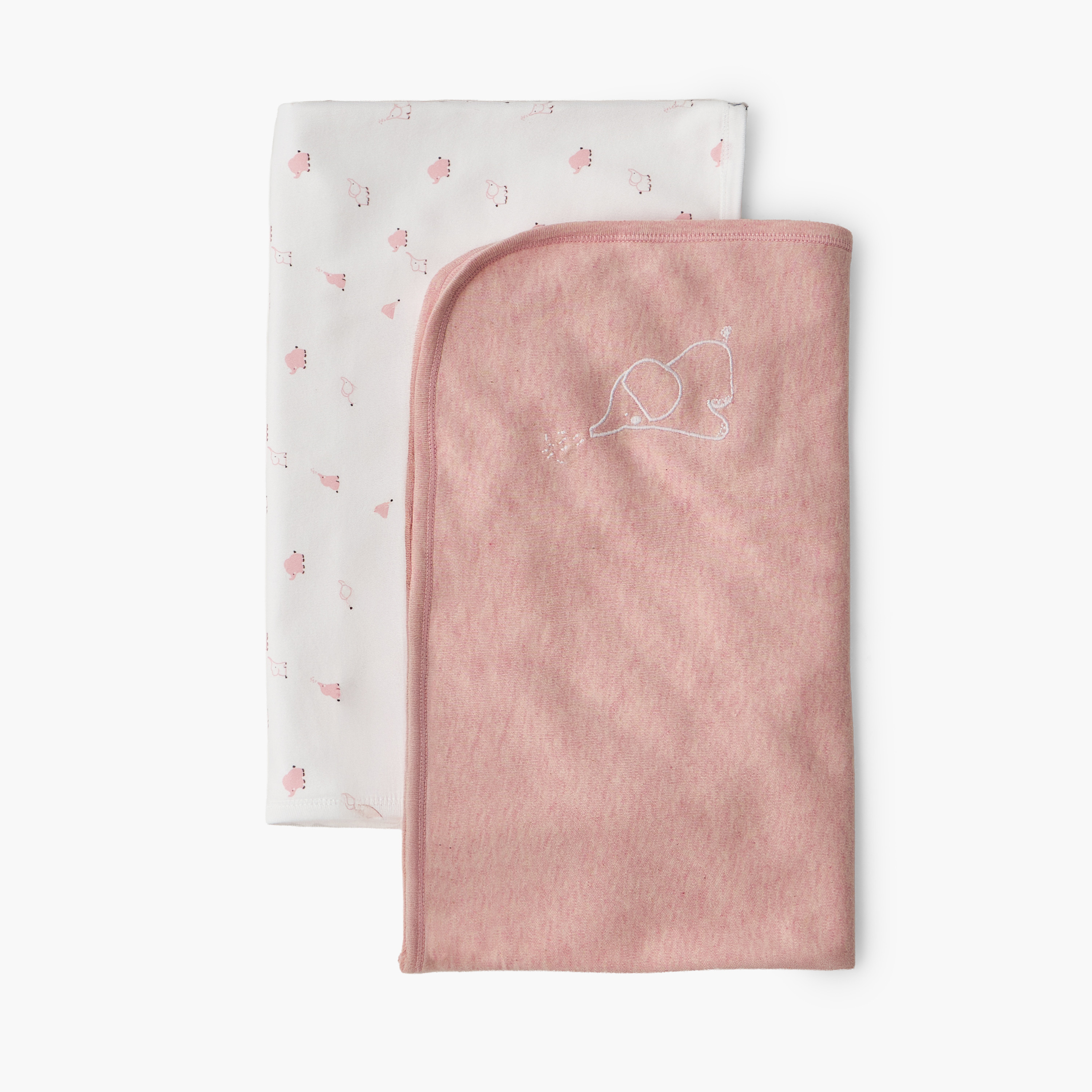 بطانيات حديثي ولادة بطبعات متنوعة من جونيورز - عبوة من قطعتين-baby-nursery-blanketsandswaddles-receivingblankets-image-3