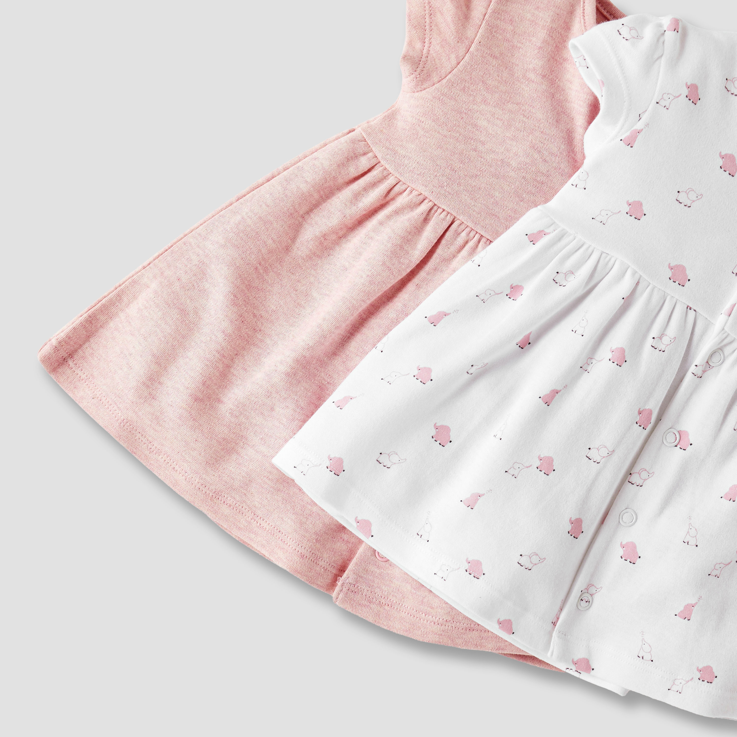 فساتين إيه لاين بطبعات فيل مع أزرار إغلاق من جونيورز - طقم من قطعتين-baby-girls-clothing-dressesandjumpsuits-image-5