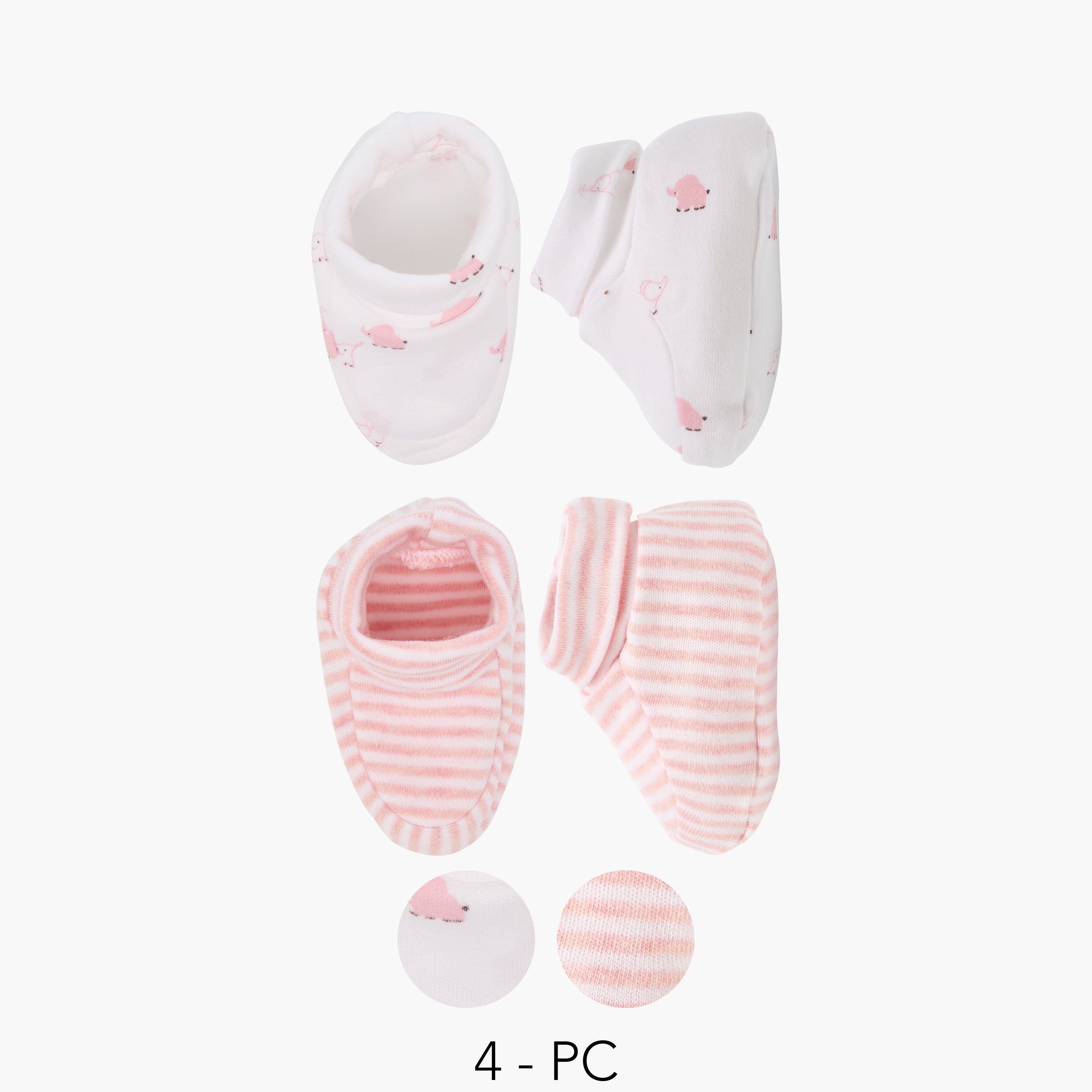 Juniors Printed Booties - Set of 2-baby-girls-shoes-booties-image-1