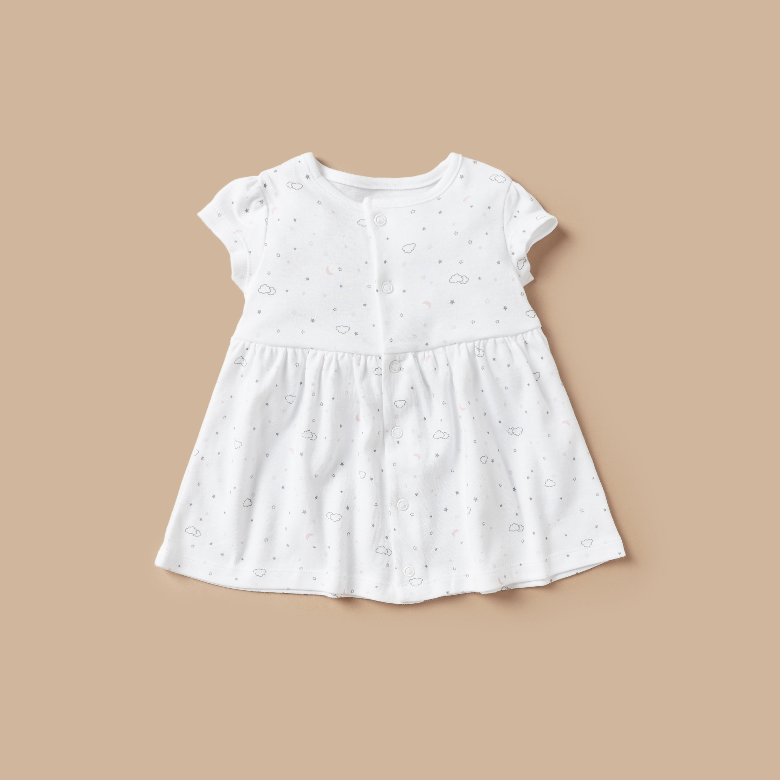 فساتين إيه لاين بأكمام قصيرة وطبعات من جونيورز - طقم من قطعتين-baby-girls-clothing-dressesandjumpsuits-image-3