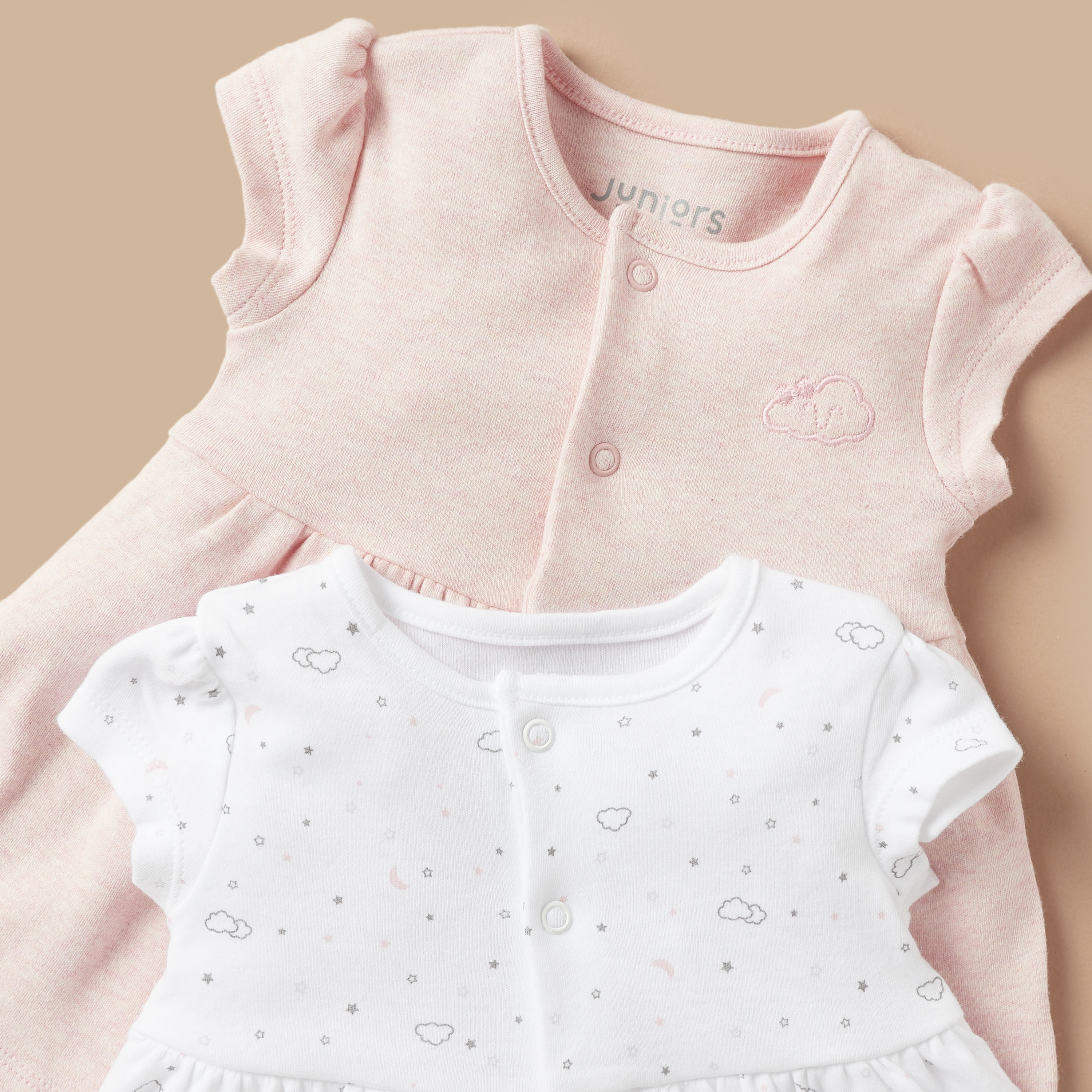 فساتين إيه لاين بأكمام قصيرة وطبعات من جونيورز - طقم من قطعتين-baby-girls-clothing-dressesandjumpsuits-image-4