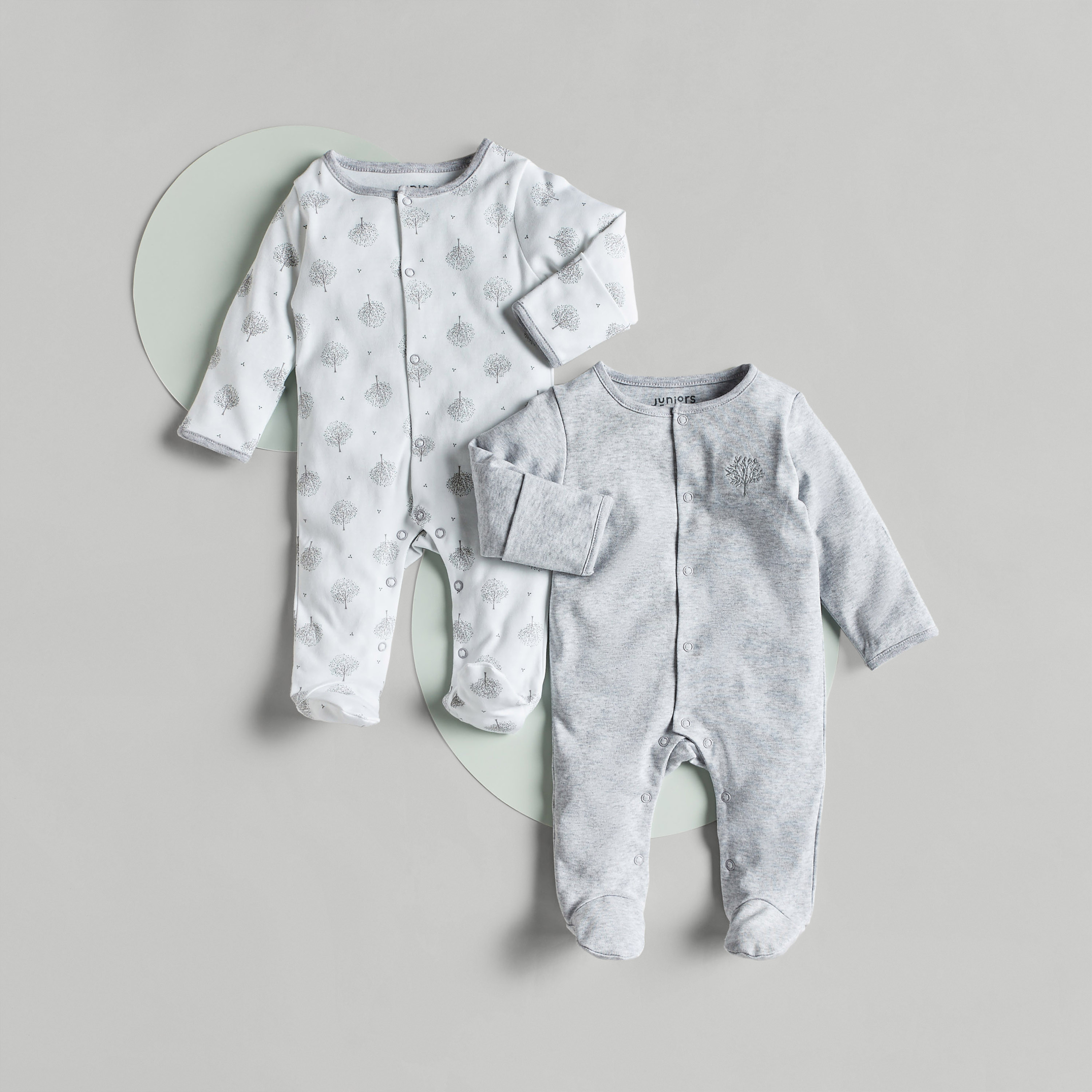 Juniors Printed Long Sleeve Sleepsuit with Snap Button Closure - Set of 2-baby-boys-clothing-multipacks-image-1