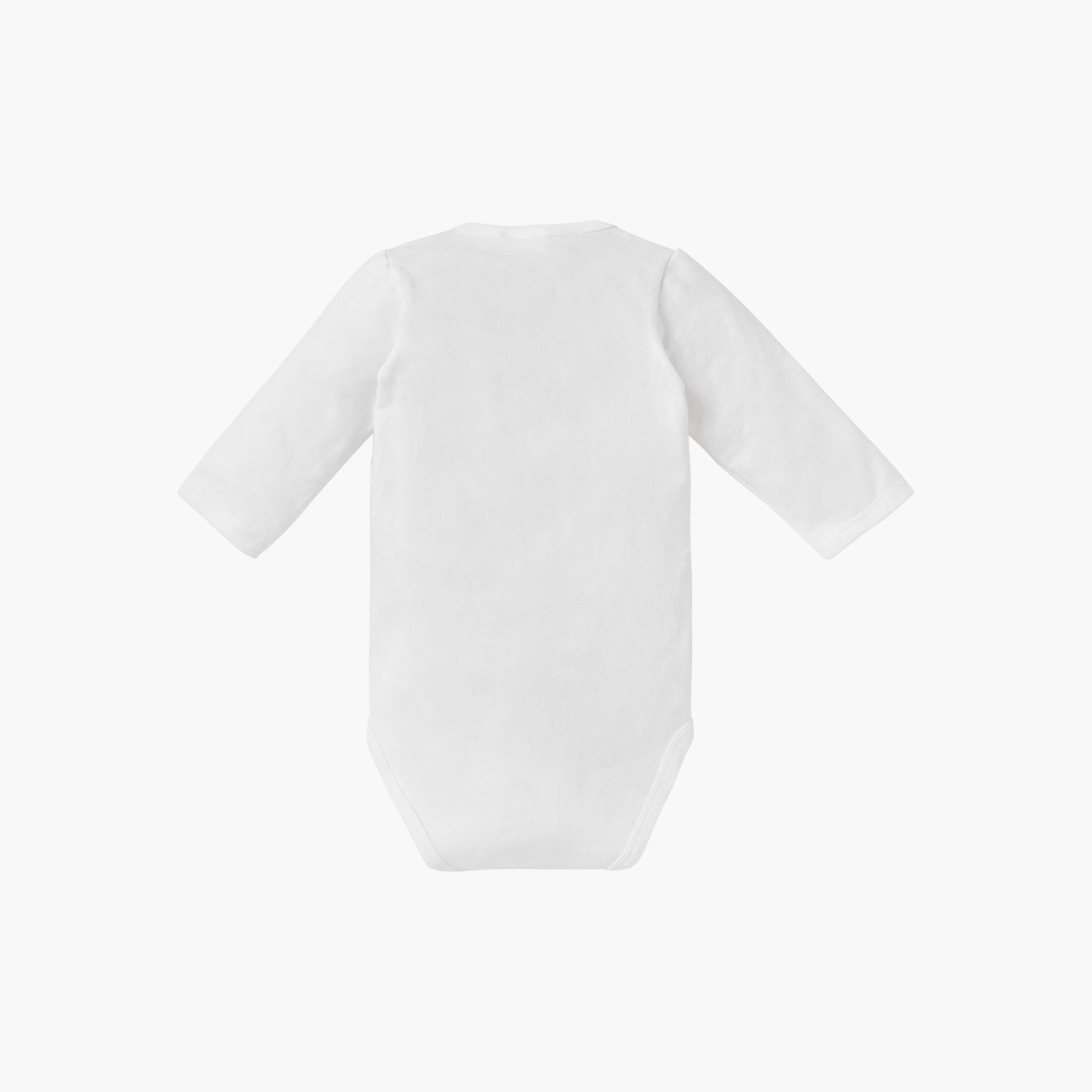 Juniors Solid Bodysuit with Long Sleeves and Snap Button Closure-baby-boys-clothing-bodysuits-image-4