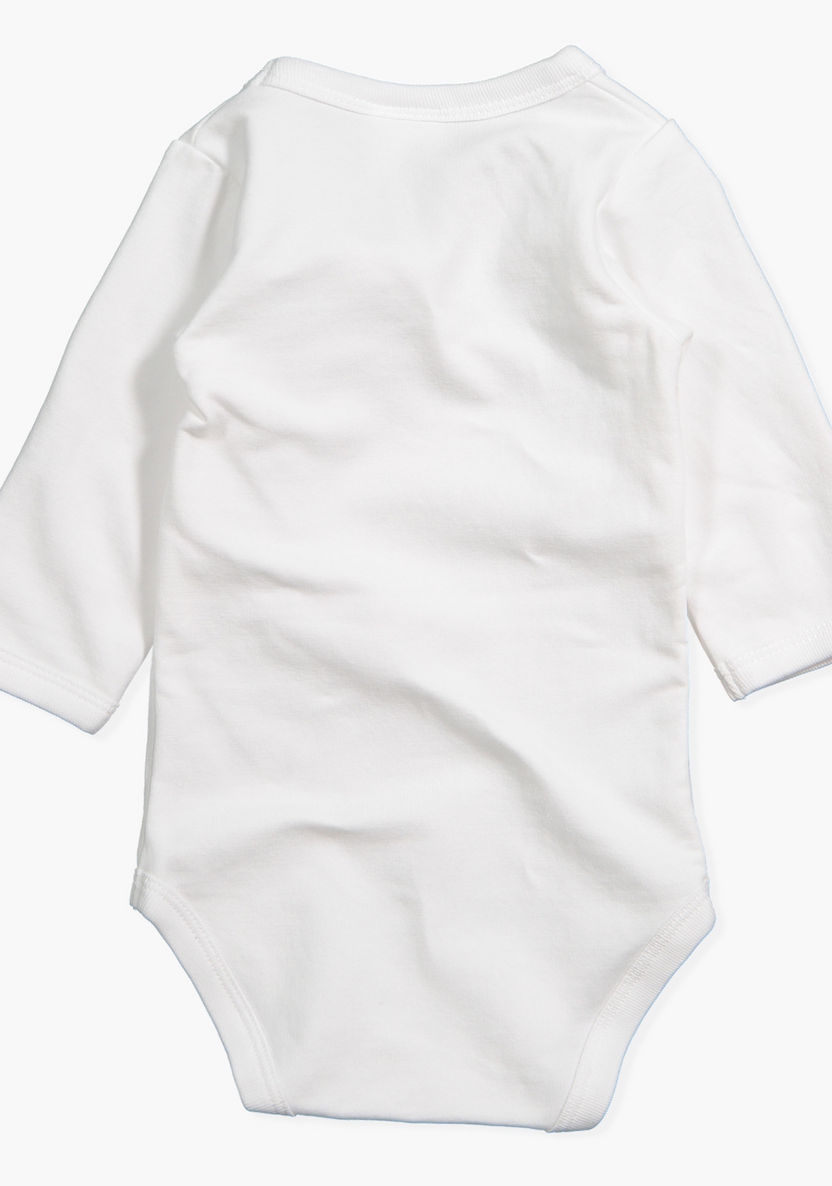 Juniors Solid Bodysuit with Round Neck and Long Sleeves-Bodysuits-image-1