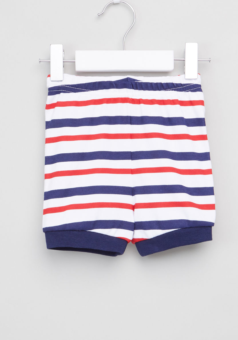 Juniors Printed Short Sleeves T-shirt with Striped Shorts-Pyjama Sets-image-3