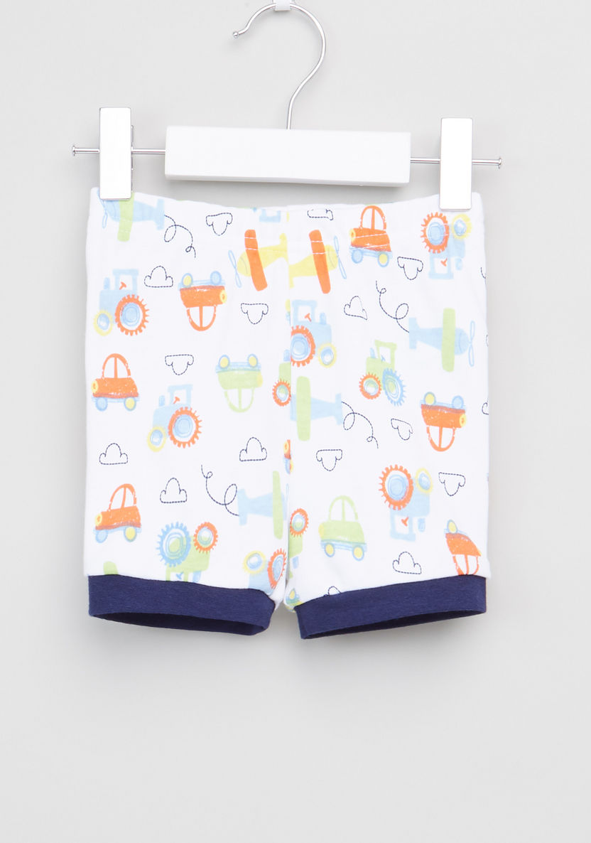 Juniors Printed Short Sleeves T-shirt with Striped Shorts-Pyjama Sets-image-3