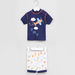 Juniors Printed Short Sleeves T-shirt with Striped Shorts-Pyjama Sets-thumbnail-0