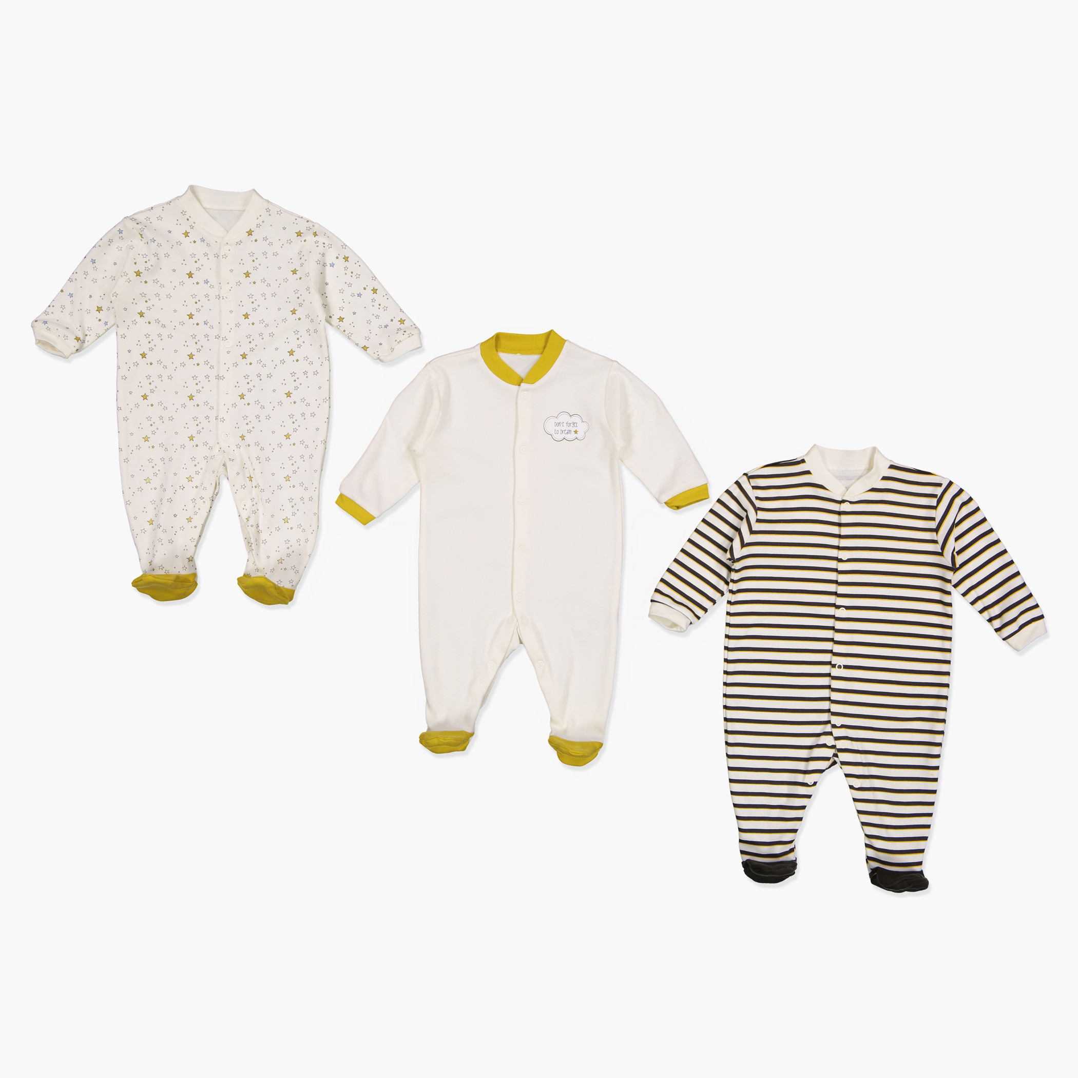 طقم نوم بتصميم طويل من جونيورز - 3 قطع-baby-boys-clothing-nightwear-sleepsuits-image-1