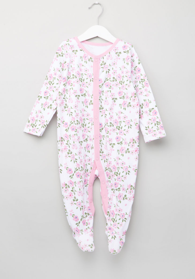 Juniors Printed Sleepsuit with Snap Button Closure - Set of 3-Sleepsuits-image-1