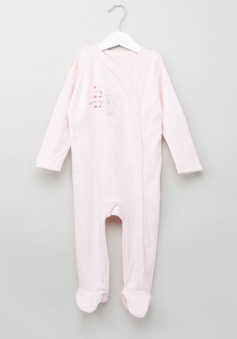 Juniors Printed Sleepsuit with Snap Button Closure - Set of 3-Sleepsuits-image-2