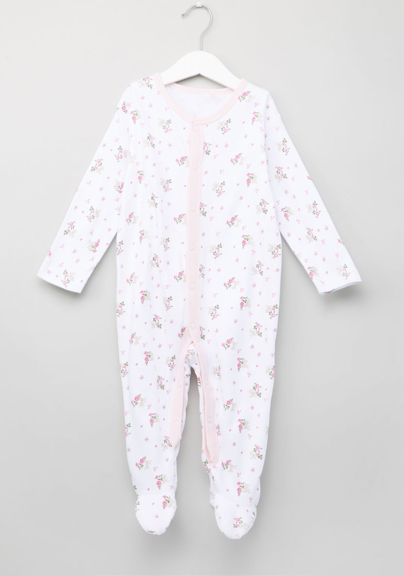 Juniors Printed Sleepsuit with Snap Button Closure - Set of 3-Sleepsuits-image-3