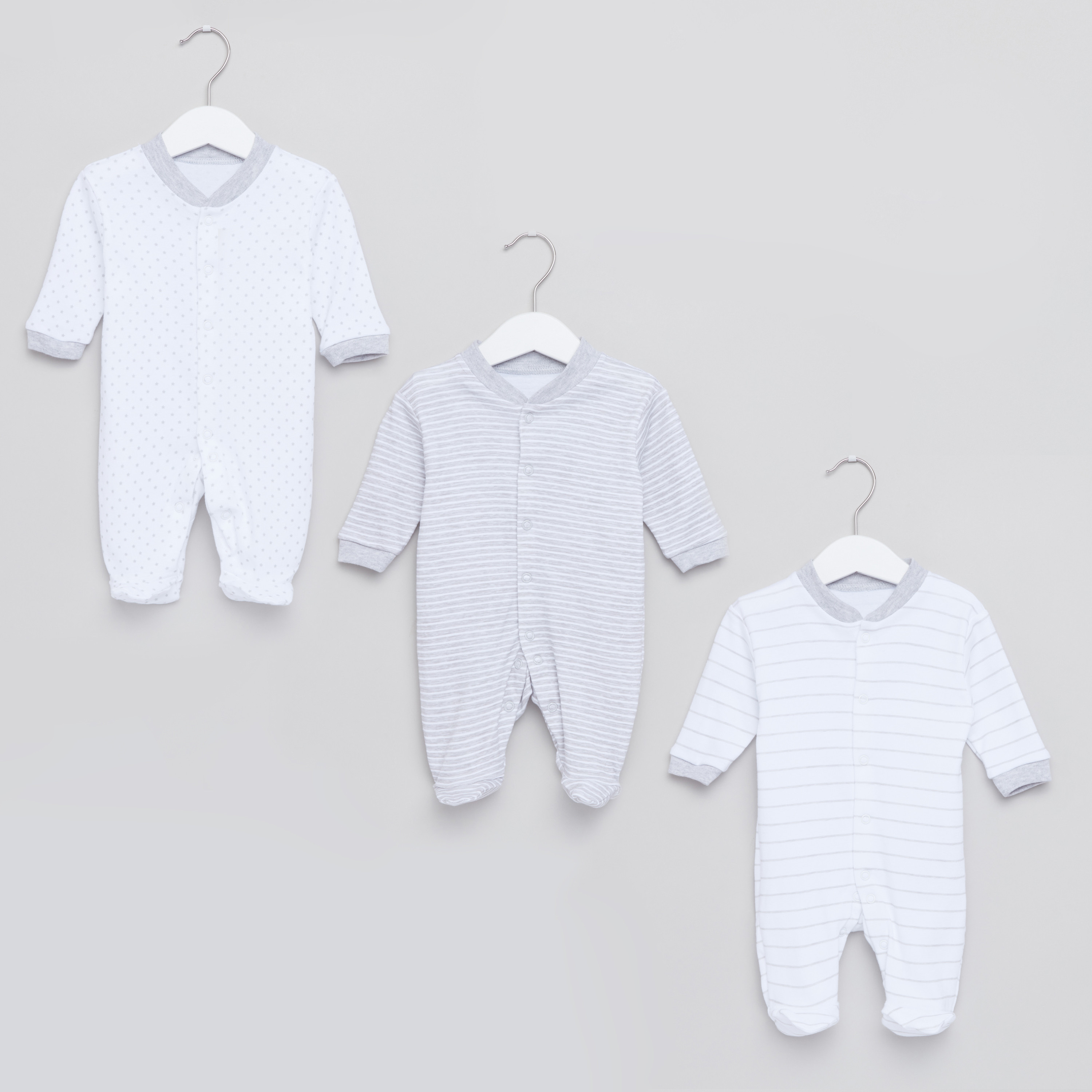 Juniors Printed Closed Feet Sleepsuit - Set of 3-baby-boys-clothing-nightwear-sleepsuits-image-1