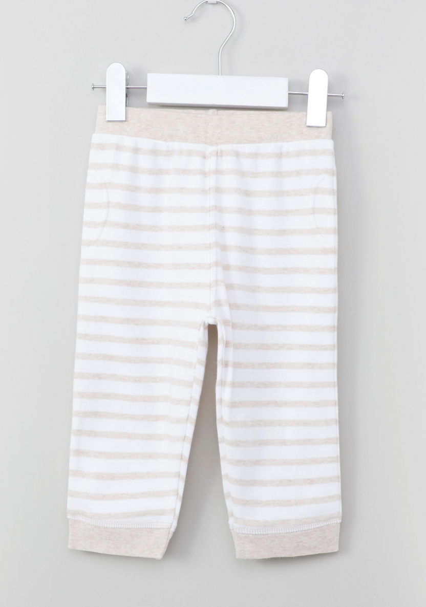 Juniors Embroidered Applique Detail Sweatshirt with Striped Jog Pants-Pyjama Sets-image-4