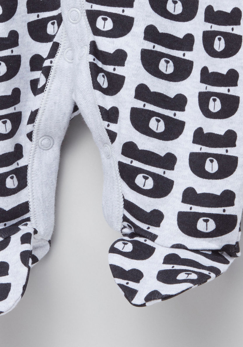 Juniors Bear Printed Closed Feet Sleepsuit-Sleepsuits-image-1