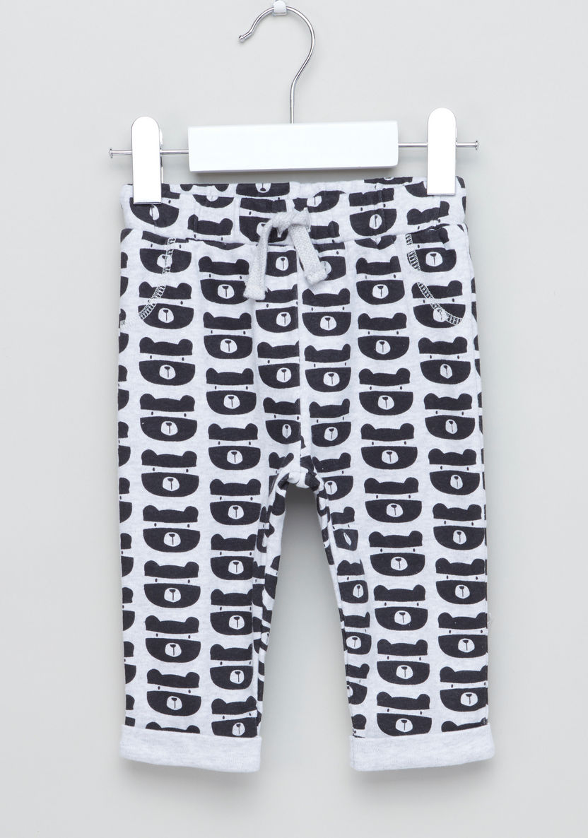 Juniors Printed T-shirt and Drawstring Pyjama Set-Pyjama Sets-image-4