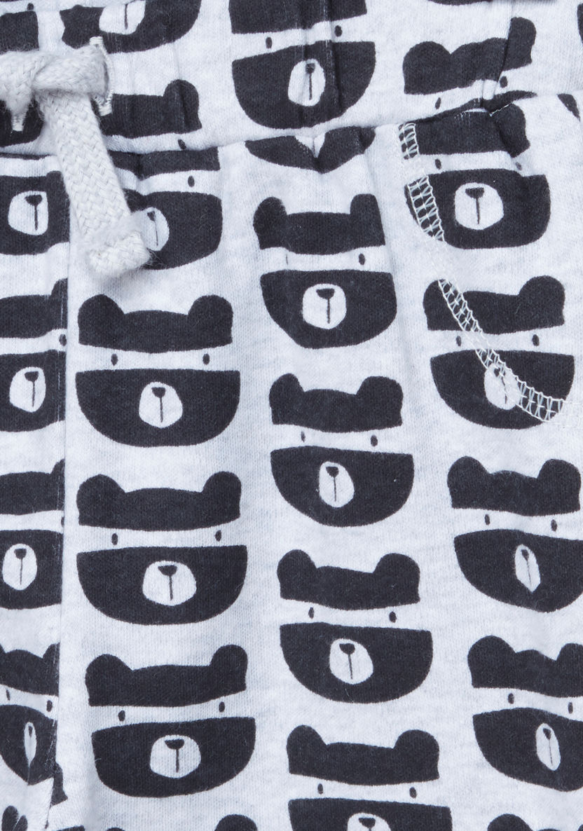 Juniors Printed T-shirt and Drawstring Pyjama Set-Pyjama Sets-image-5