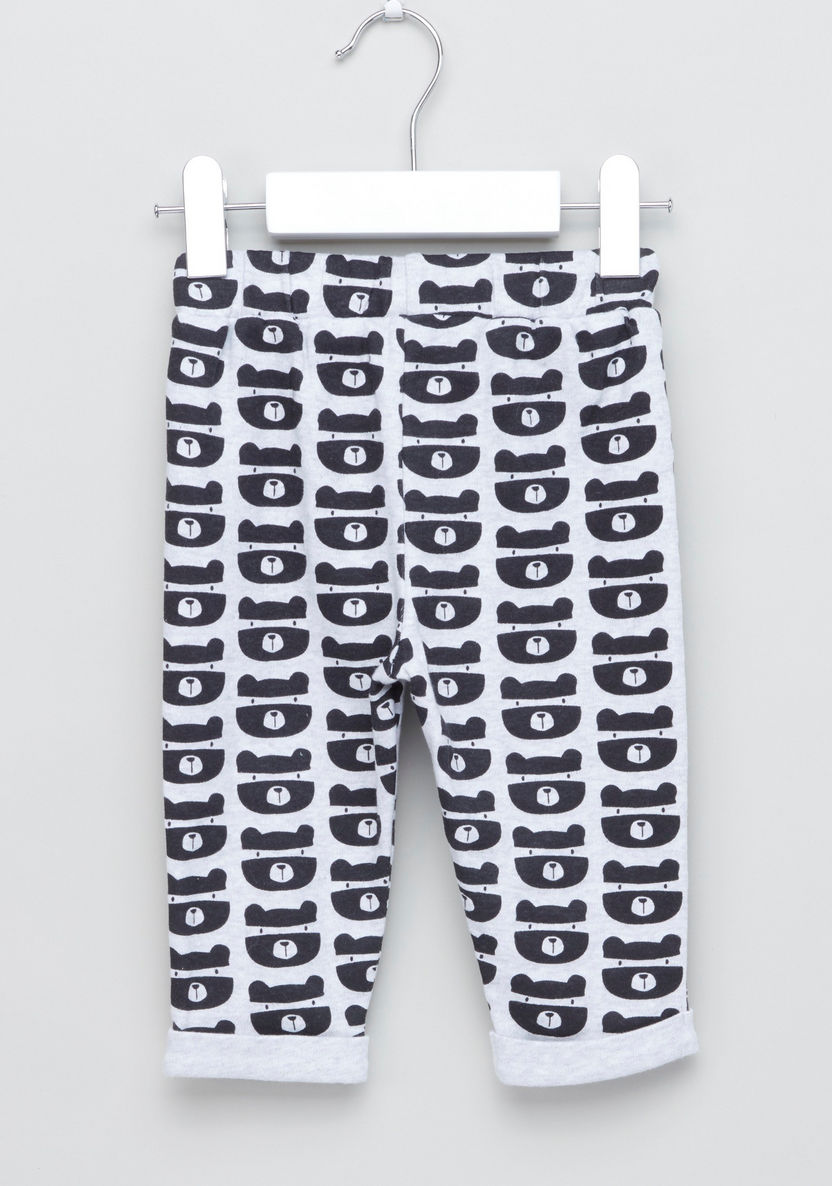 Juniors Printed T-shirt and Drawstring Pyjama Set-Pyjama Sets-image-6