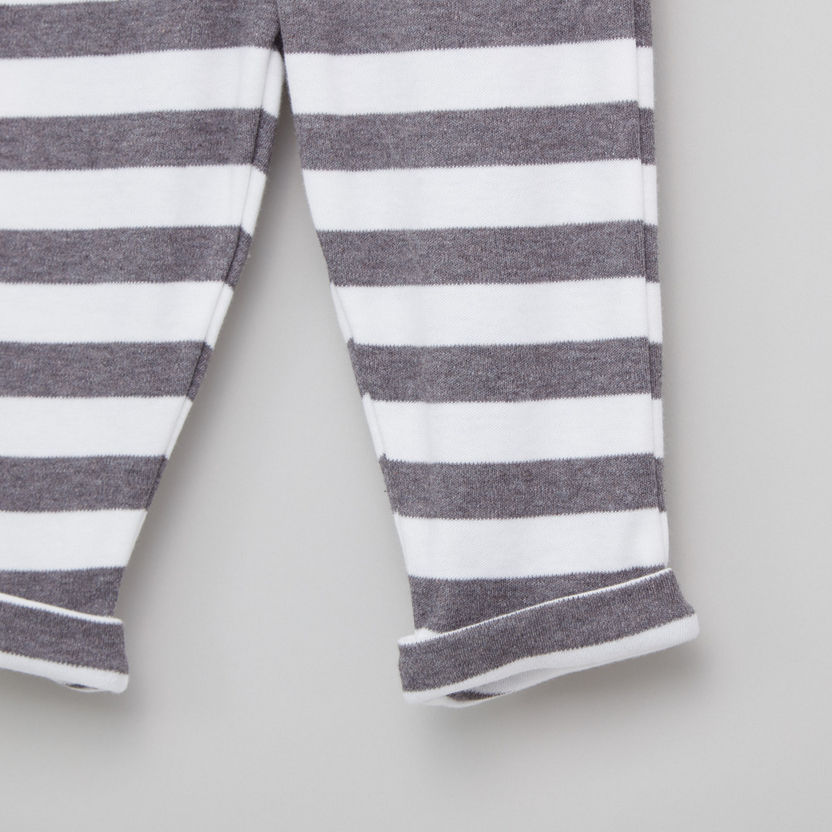 Juniors Printed T-shirt and Striped Pyjama Set-Sleepsuits-image-4