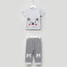 Juniors Printed T-shirt and Pyjama Set with Applique Detail-Pyjama Sets-thumbnail-0