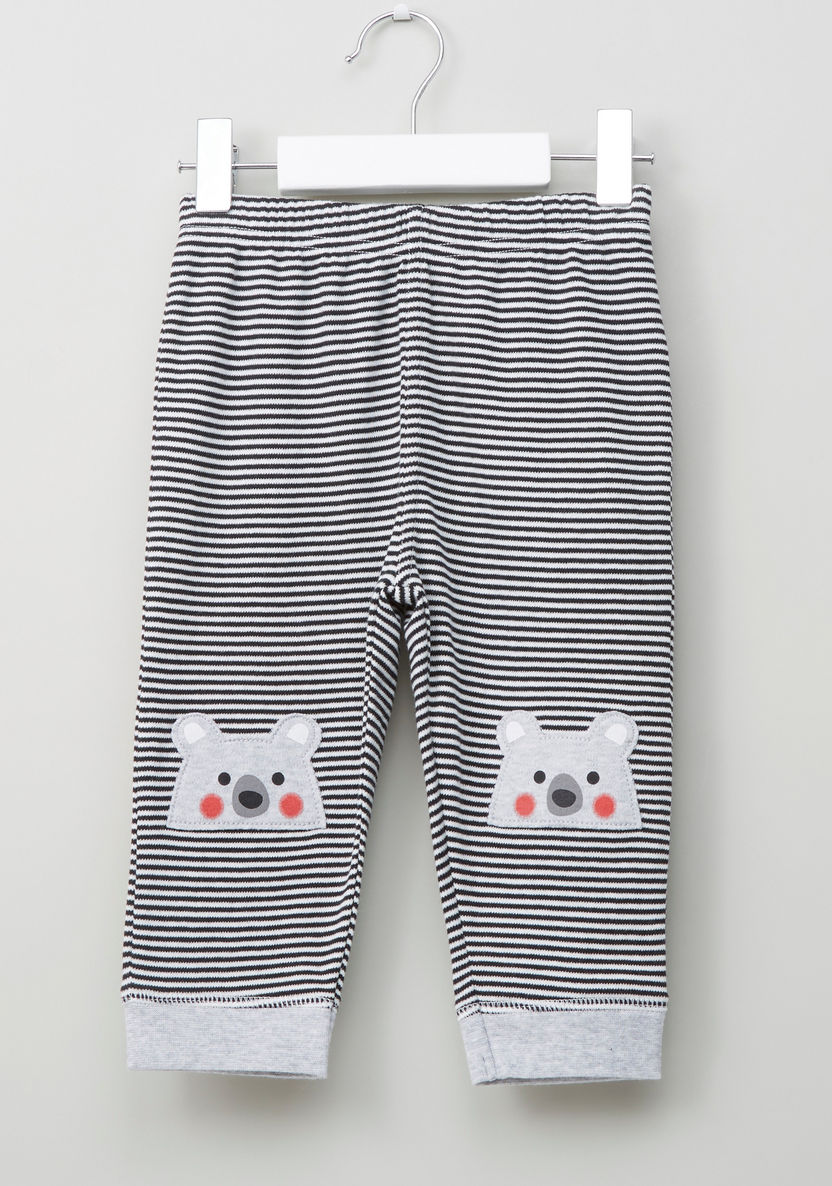 Juniors Printed T-shirt and Pyjama Set with Applique Detail-Pyjama Sets-image-2
