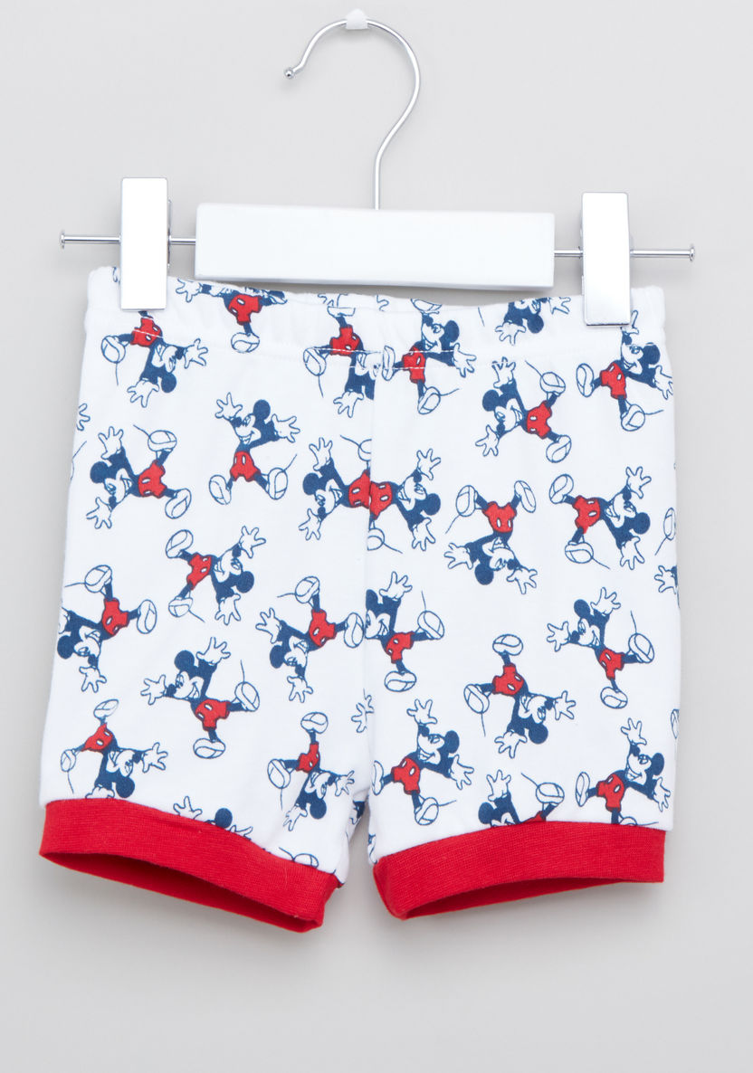 Mickey Mouse Printed T-shirt and Shorts Set-Pyjama Sets-image-3