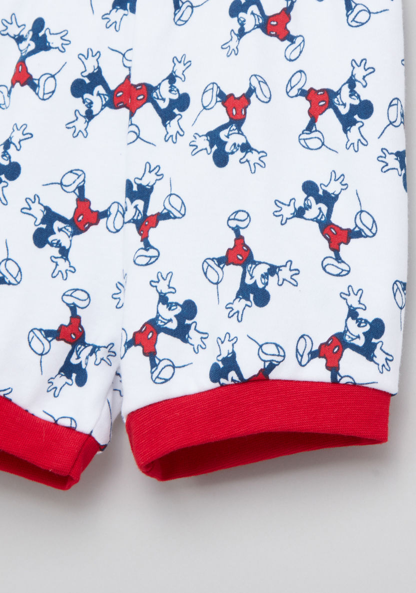 Mickey Mouse Printed T-shirt and Shorts Set-Pyjama Sets-image-4