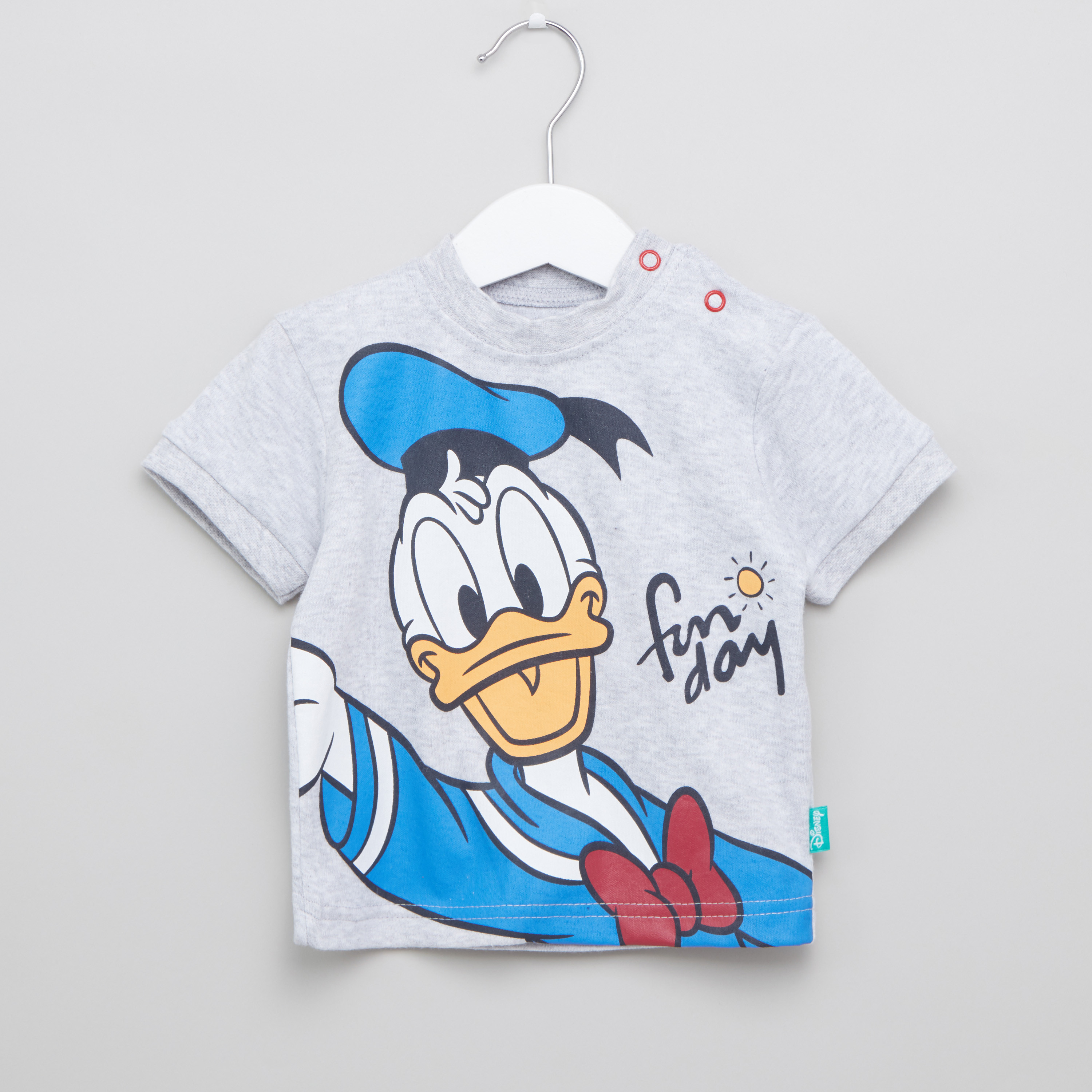 Donald Duck Printed T-shirt and Shorts Set-baby-boys-clothing-nightwear-pyjamasets-image-2