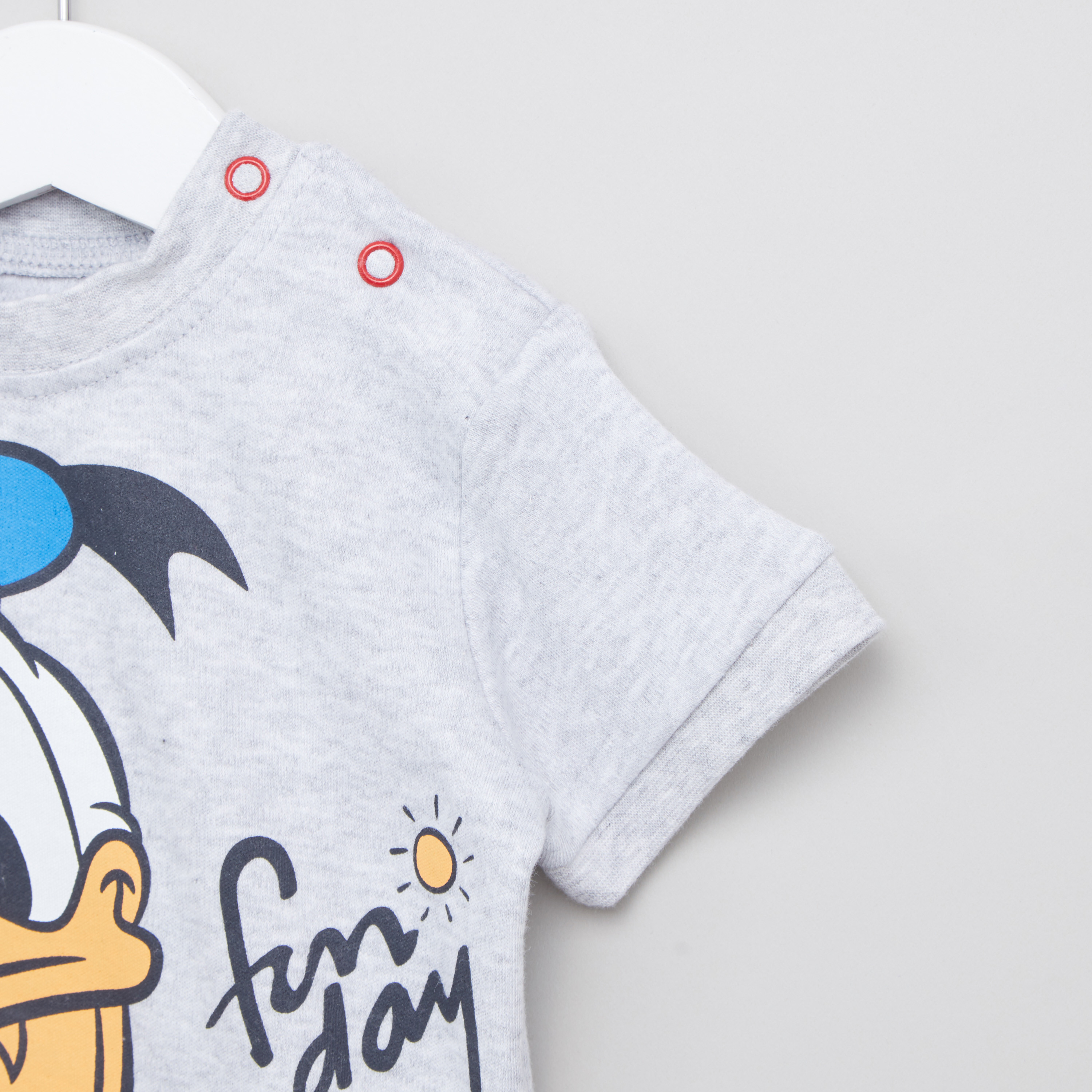 Donald Duck Printed T-shirt and Shorts Set-baby-boys-clothing-nightwear-pyjamasets-image-3