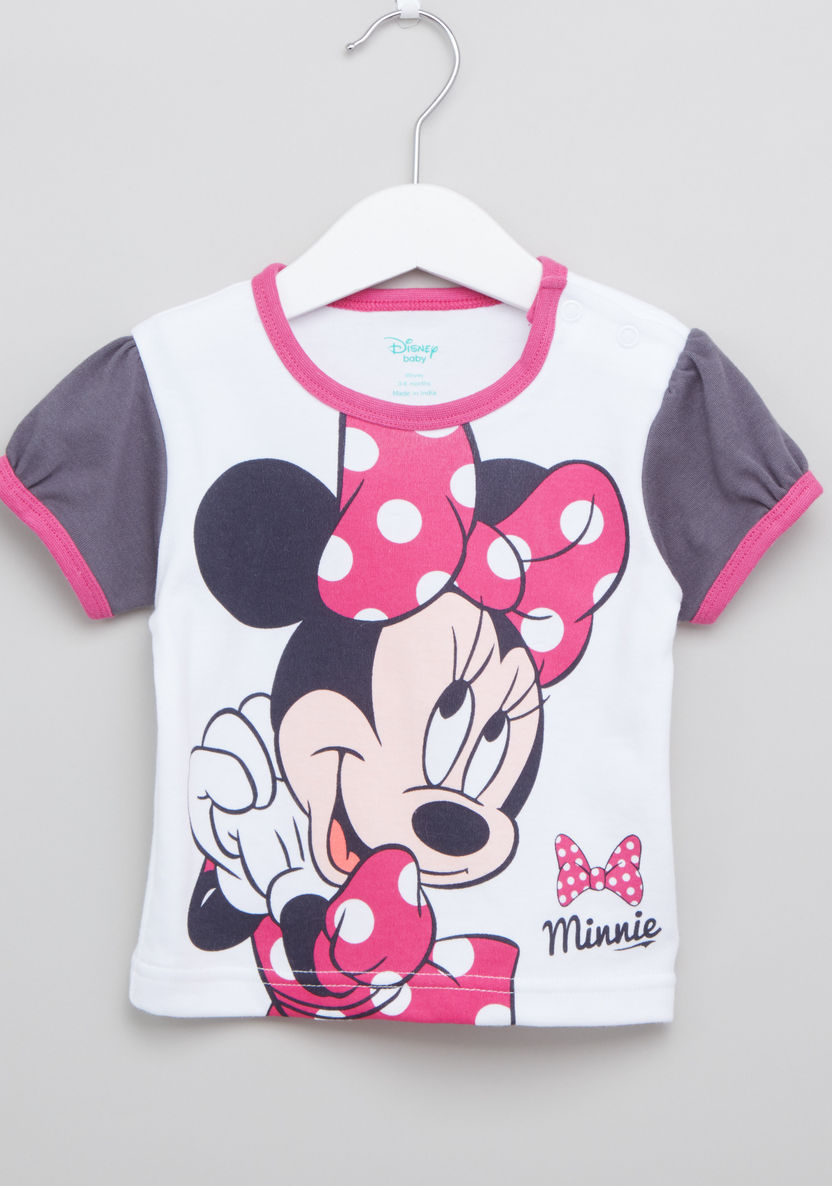 Minnie Mouse Printed T-shirt and Shorts-Pyjama Sets-image-0