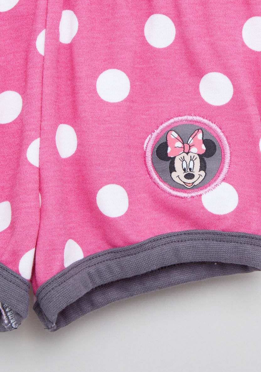 Minnie Mouse Printed T-shirt and Shorts-Pyjama Sets-image-3