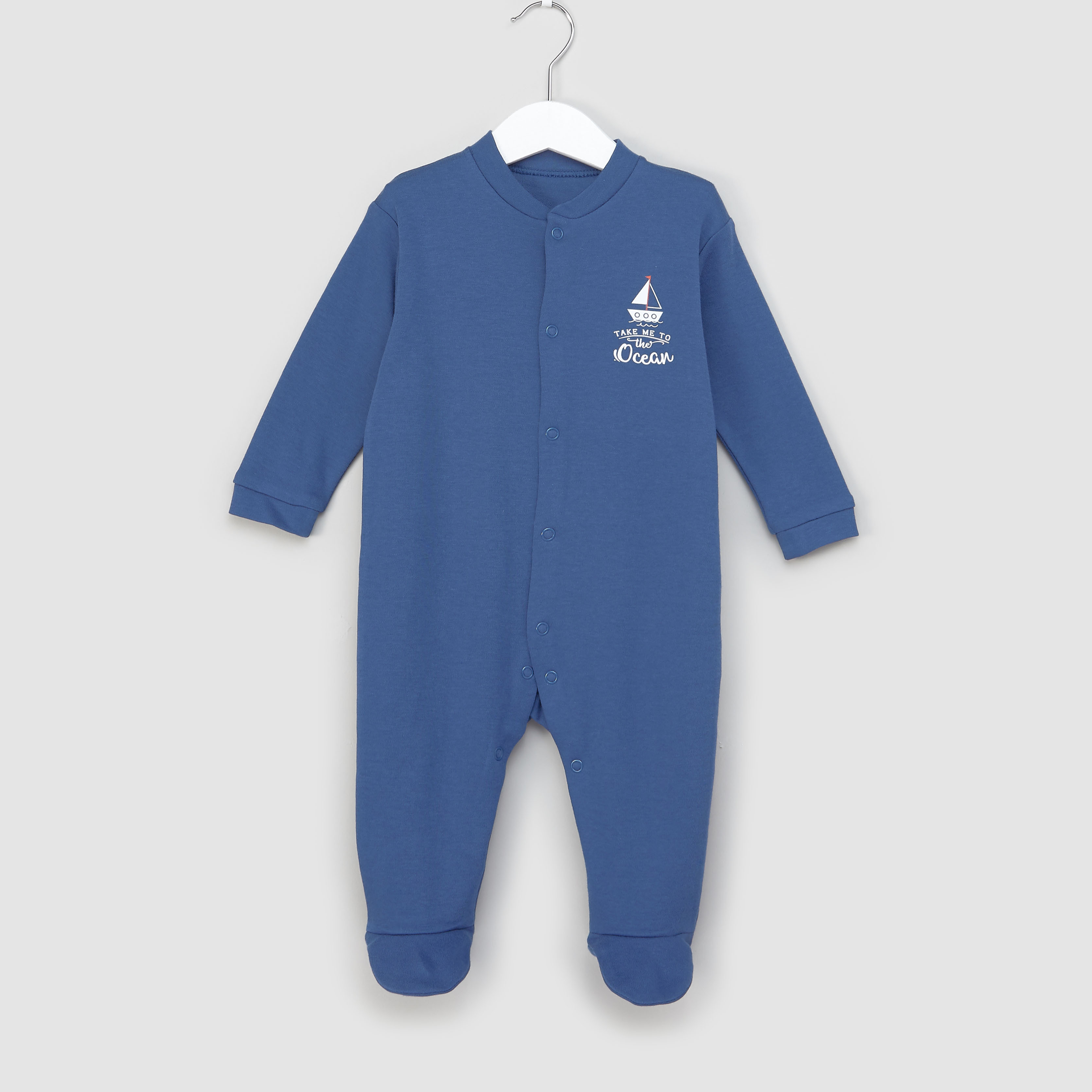 Juniors Printed Closed Feet Sleepsuit with Long Sleeves - Set of 3-baby-boys-clothing-nightwear-sleepsuits-image-2