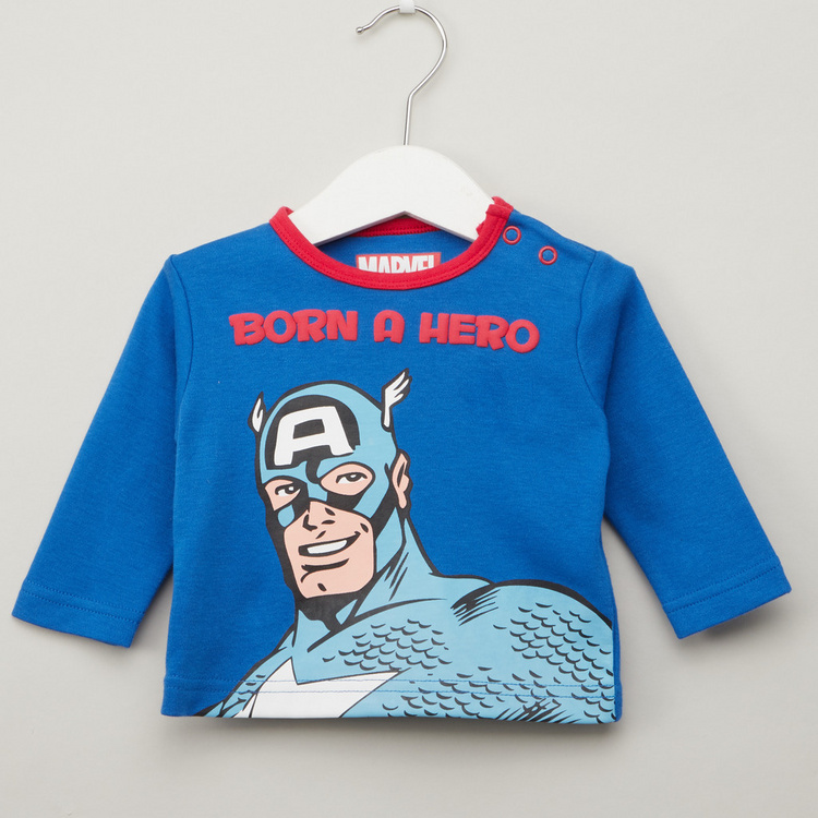 Avengers Print Long Sleeves T-shirt and Pyjama Set