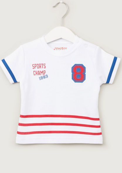 Juniors Printed Round Neck T-shirt with Shorts