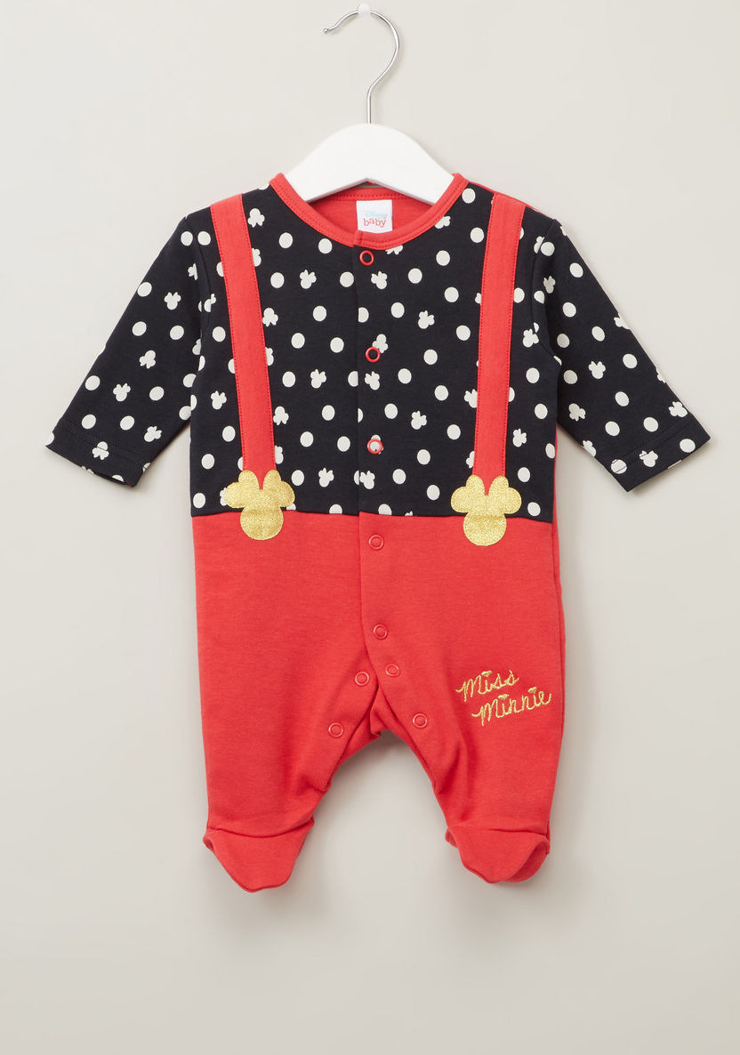 Disney Minnie Mouse Print Sleepsuit with Long Sleeves-Sleepsuits-image-0