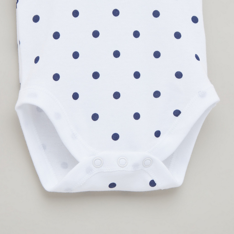 Juniors Polka Dot Print Sleeveless Bodysuit - Set of 7