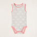 Juniors Printed Sleeveless Bodysuit with Round Neck - Set of 5-Bodysuits-thumbnail-4