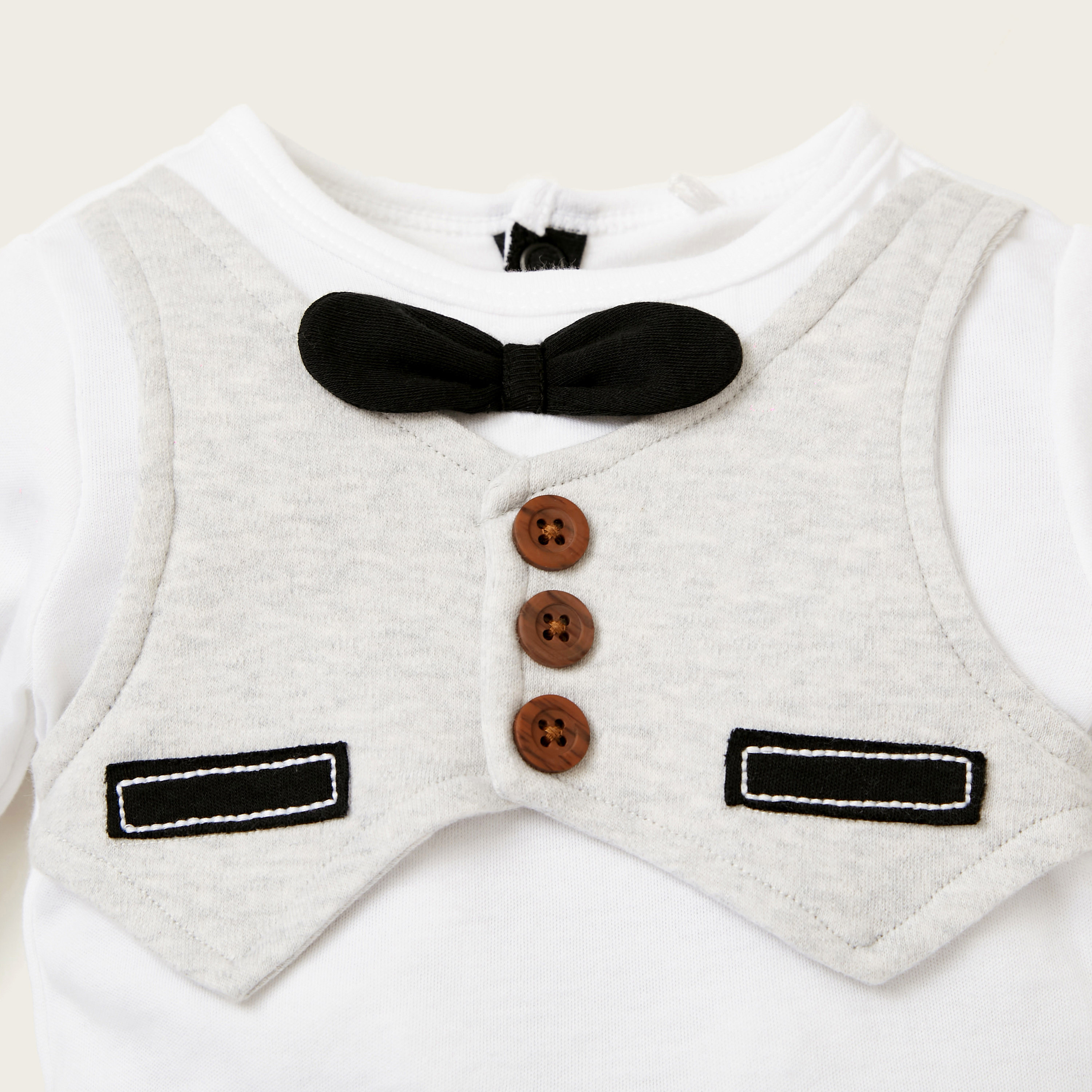 Giggles Textured Closed Feet Sleepsuit with Press Button Closure-baby-boys-clothing-nightwear-sleepsuits-image-2