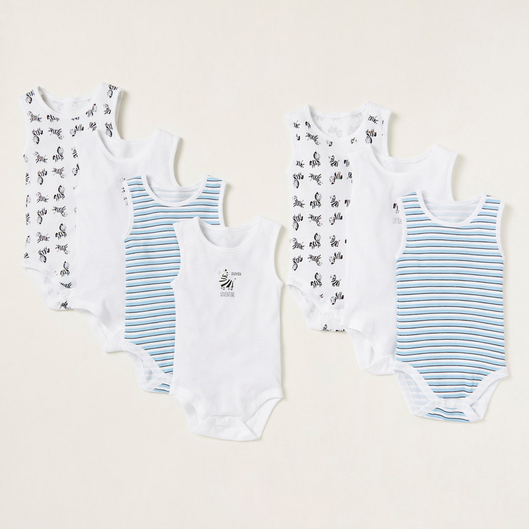 Juniors Assorted Sleeveless Bodysuits with Round Neck - Set of 7