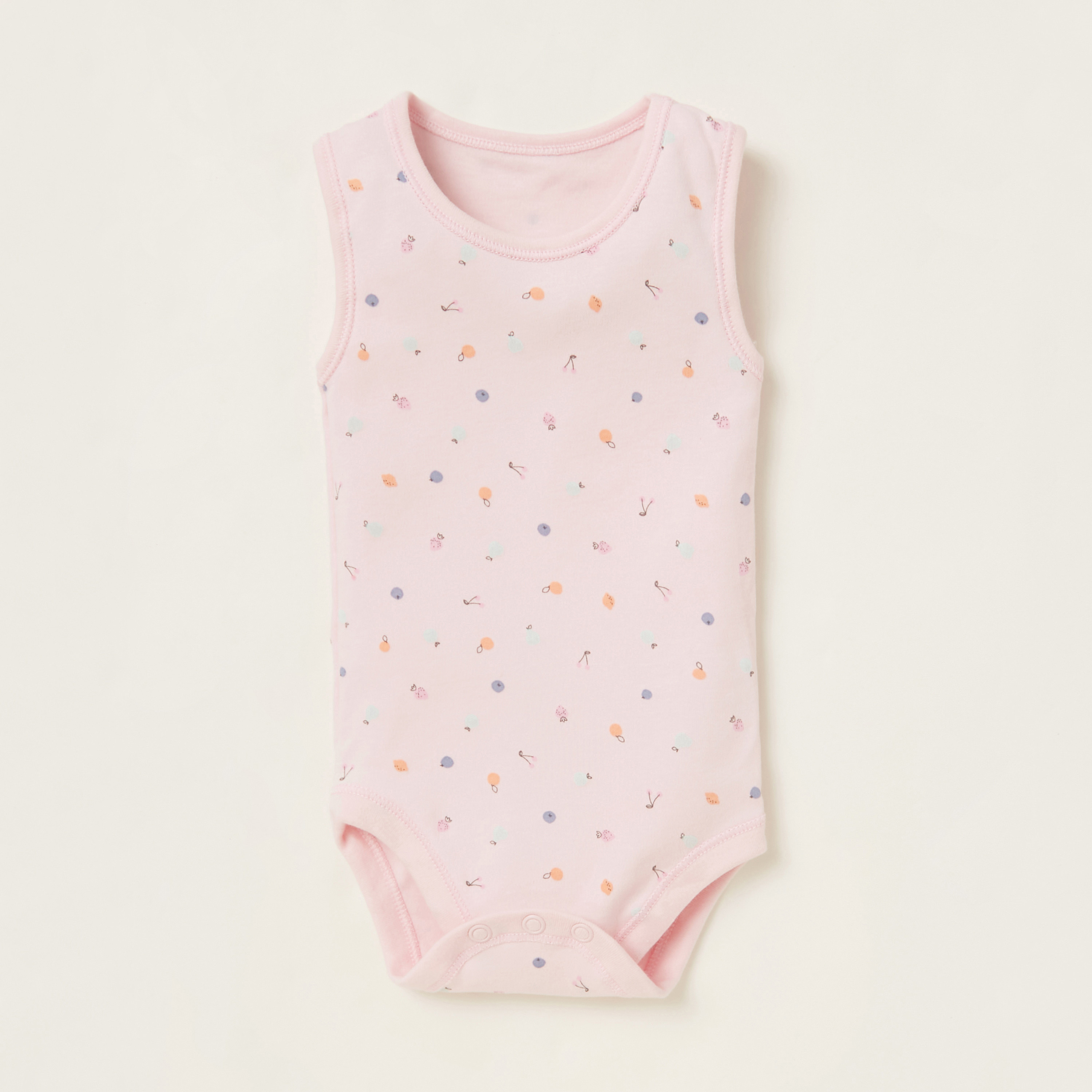 Juniors Printed Sleeveless Bodysuit - Set of 5-baby-girls-clothing-bodysuits-image-5